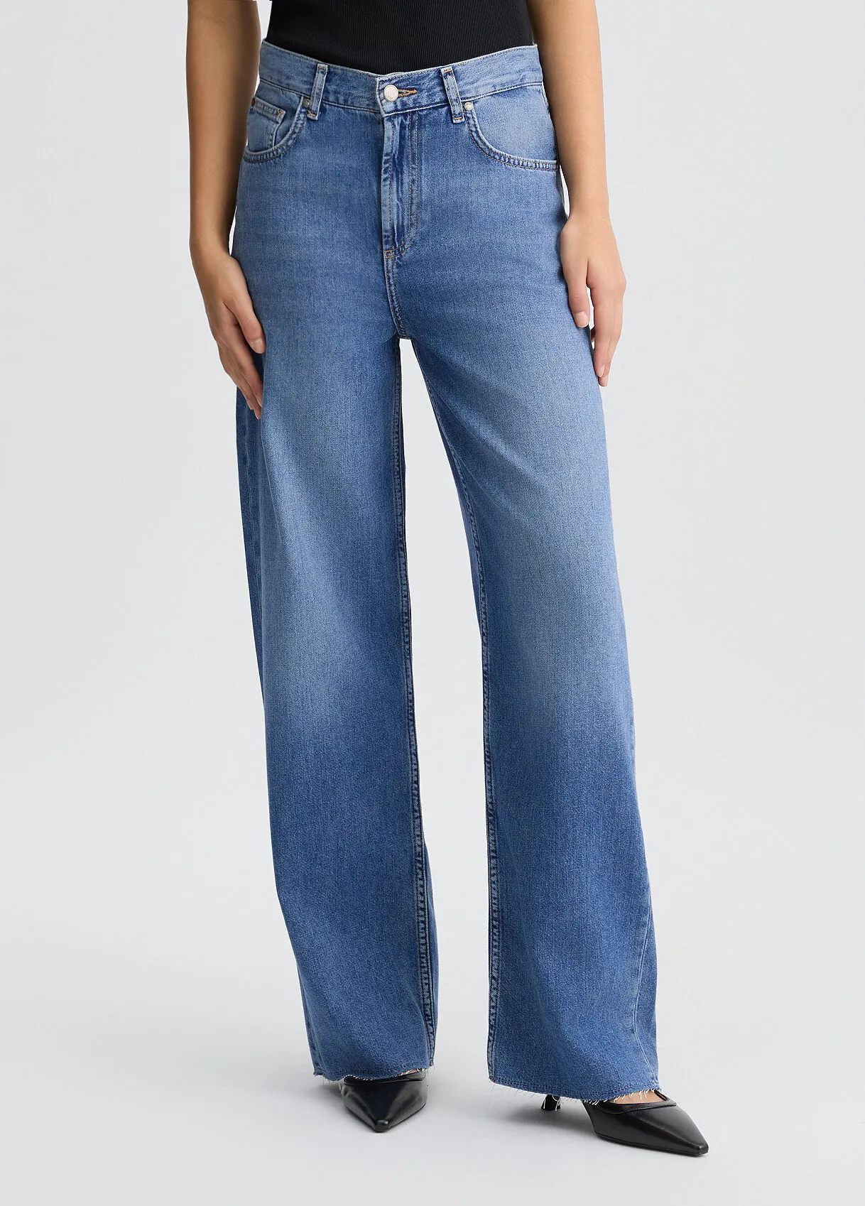 Wide-Leg-Jeans aus Baumwolle