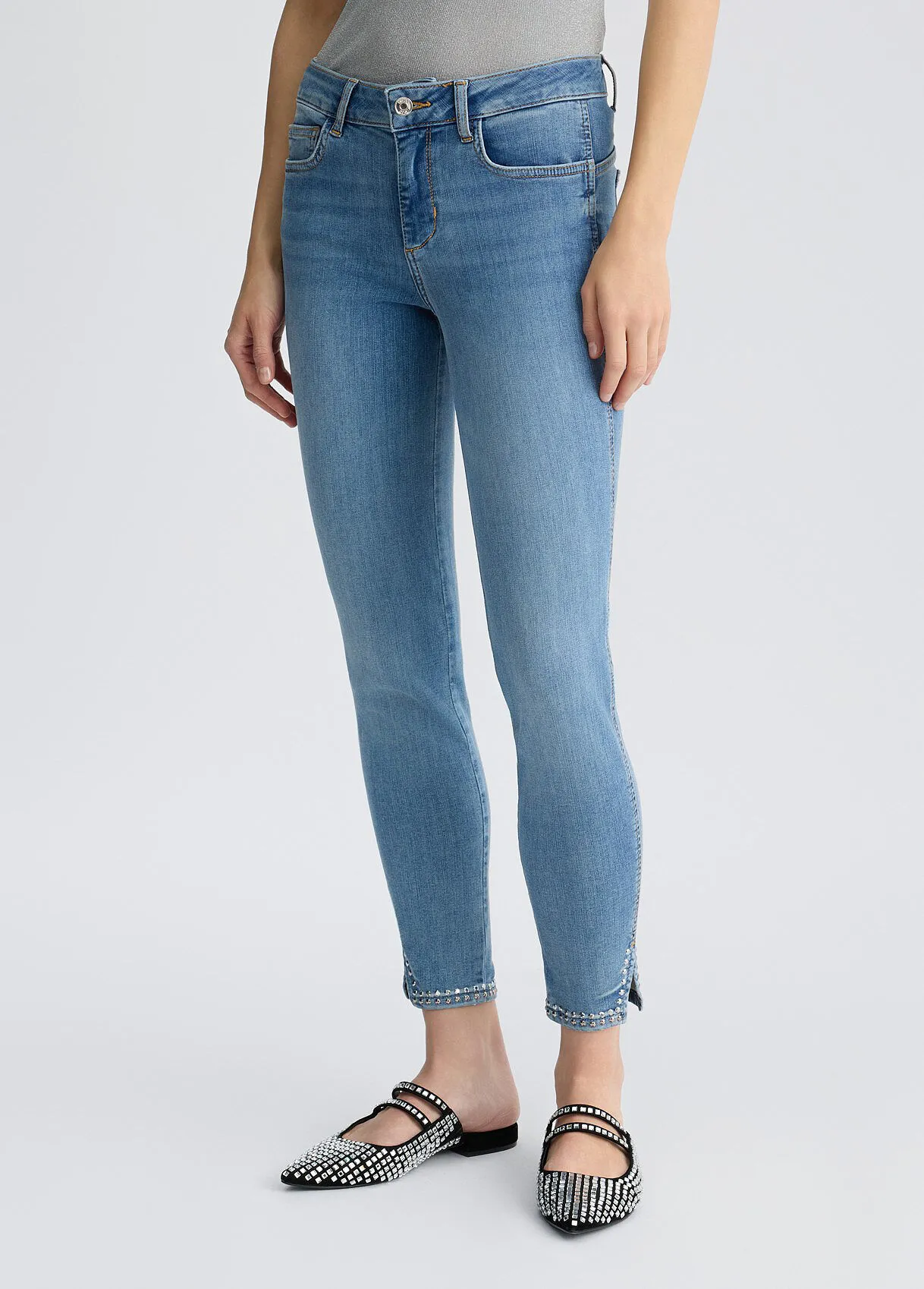 Blaue Skinny-Jeans