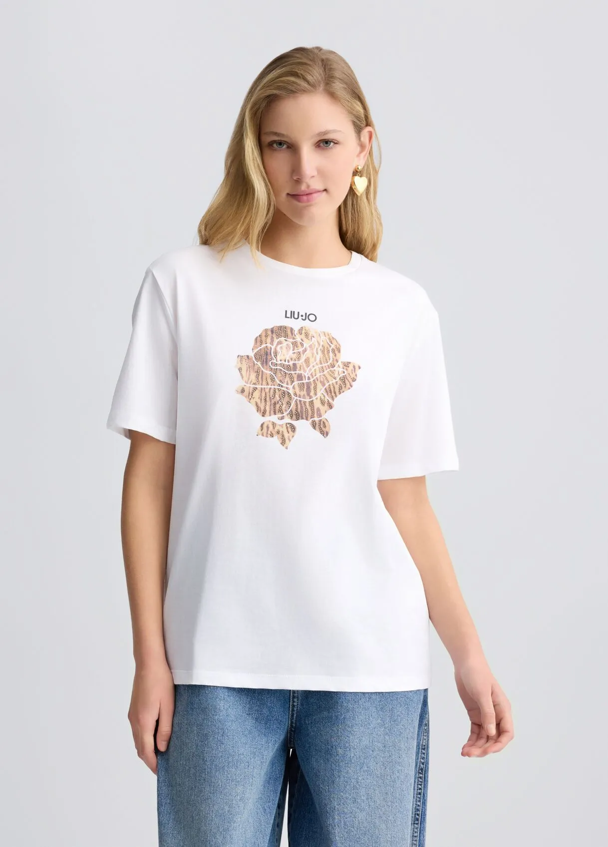 T-Shirt mit Animal-Blume