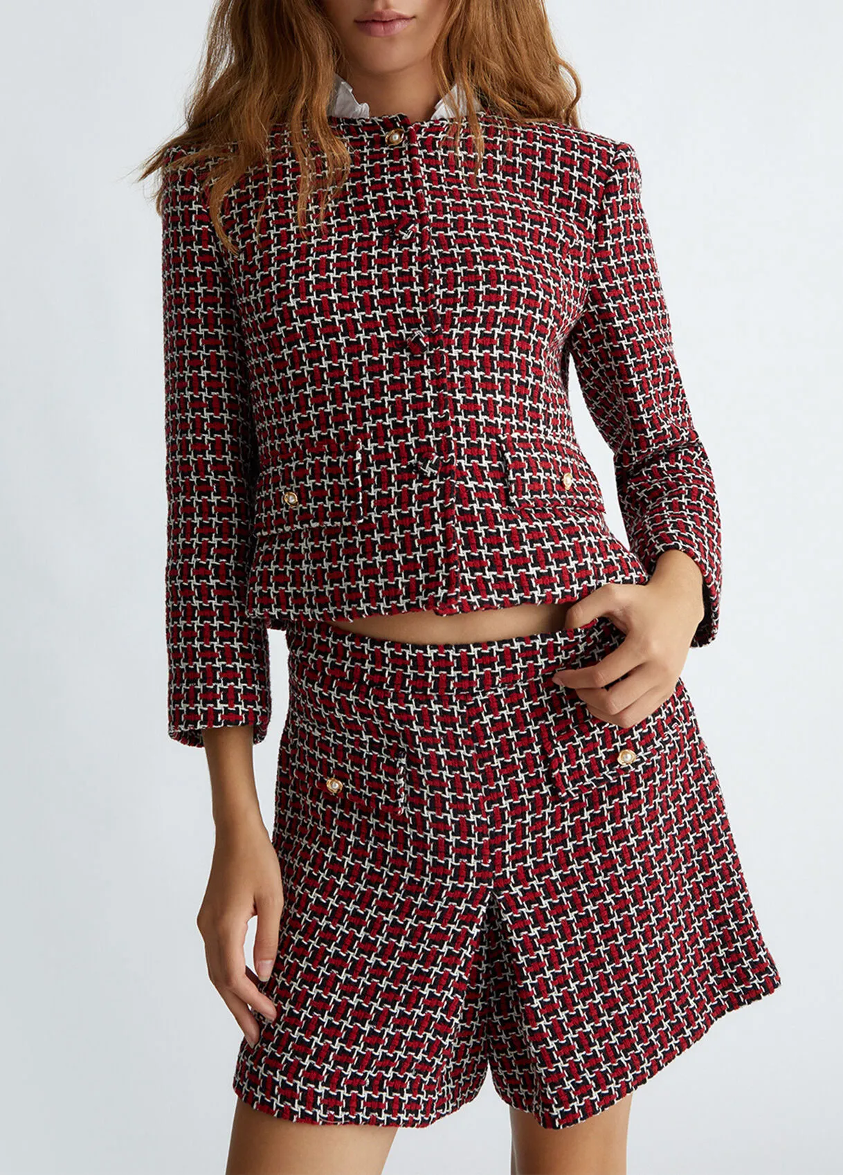 Tweedjacke mit Kragen