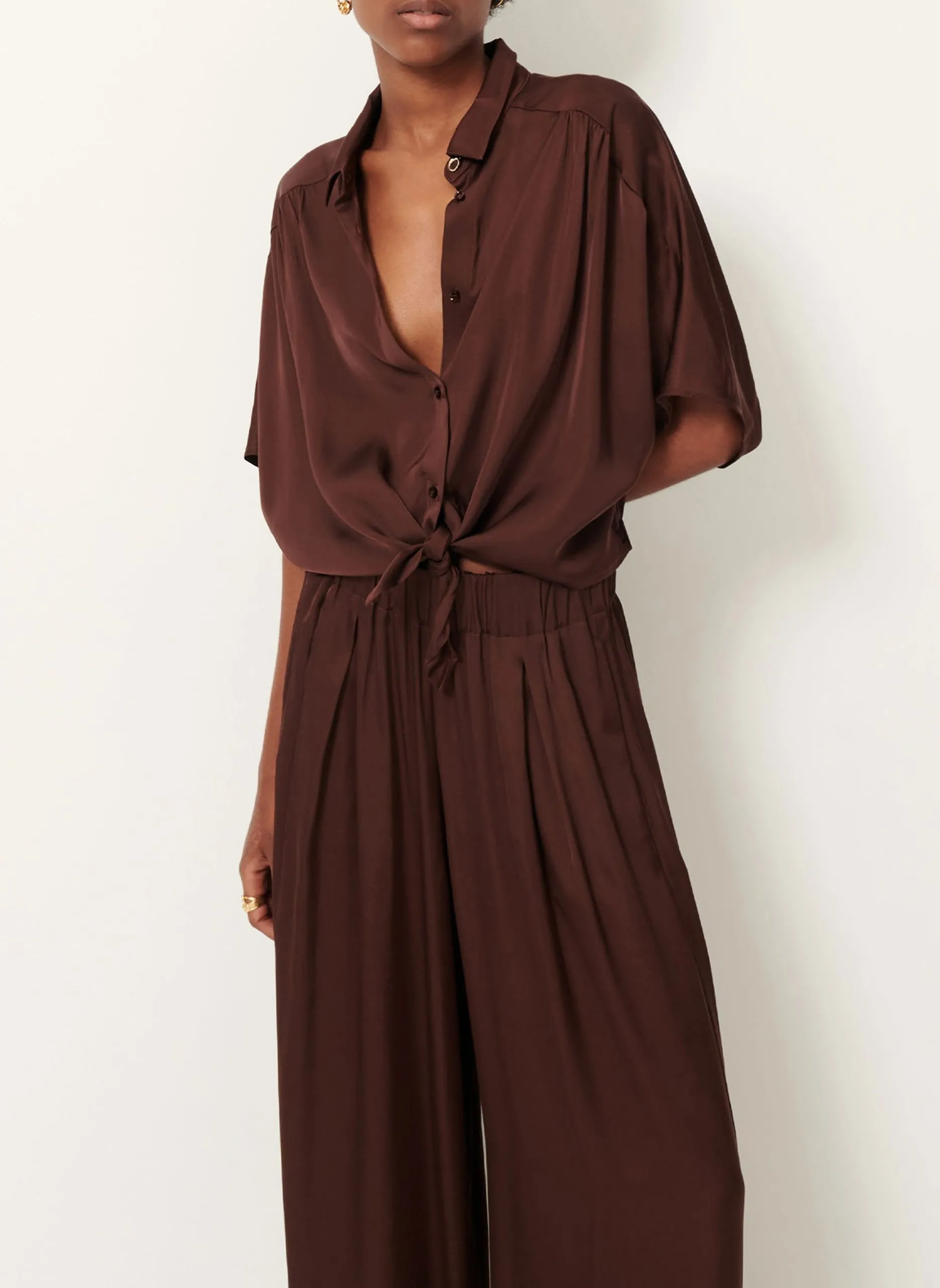 Gerade geschnittene Bluse Braun ALFASSA NIGHT