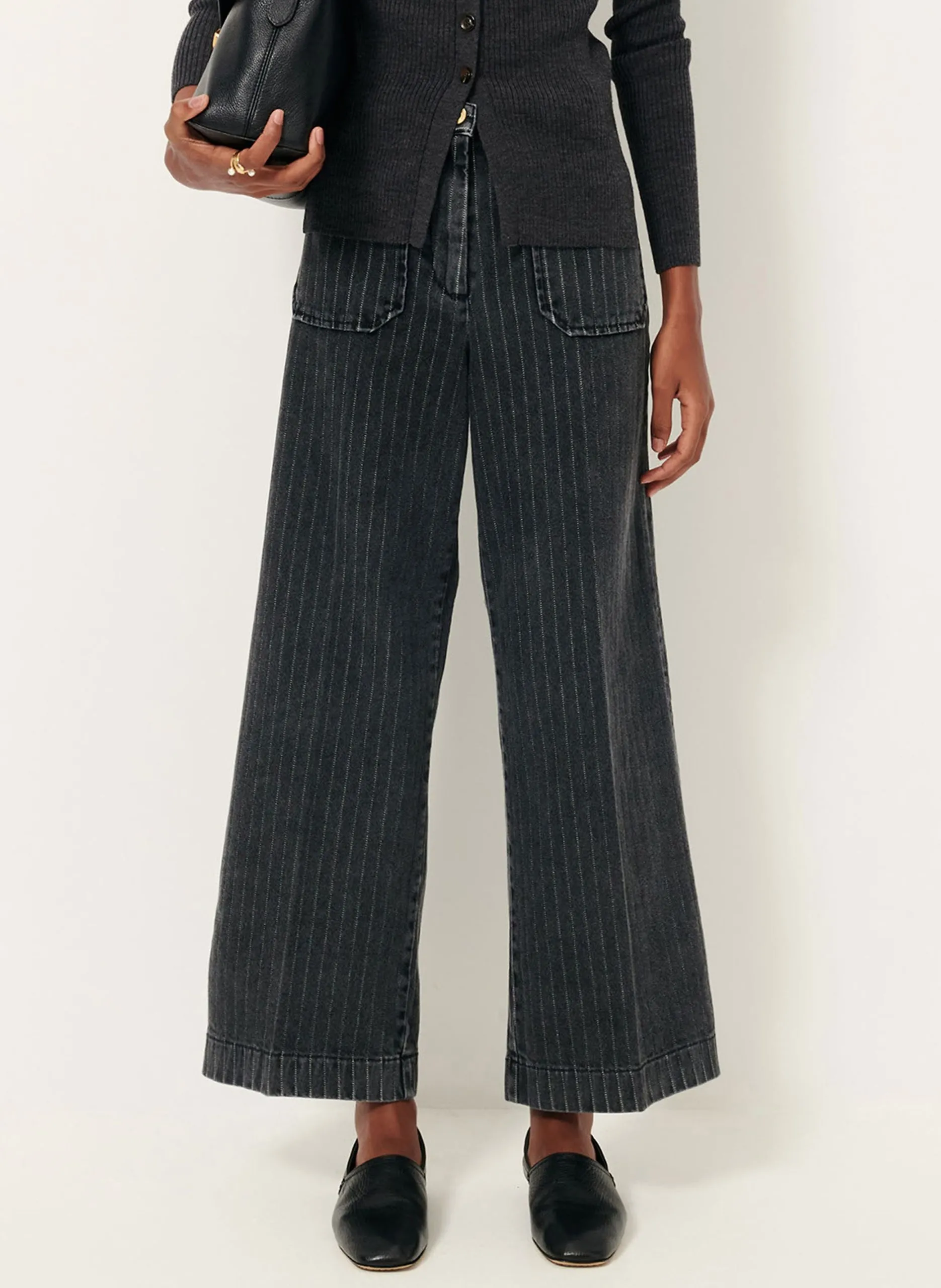 Gerade geschnittene Taillenjeans aus Baumwolle Grau ALDRICKS