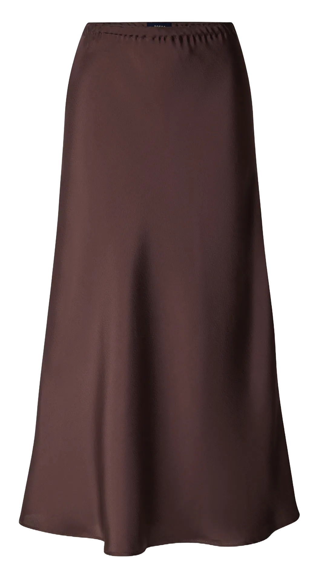 Fließender Midirock aus Satin Pflaume FEVER