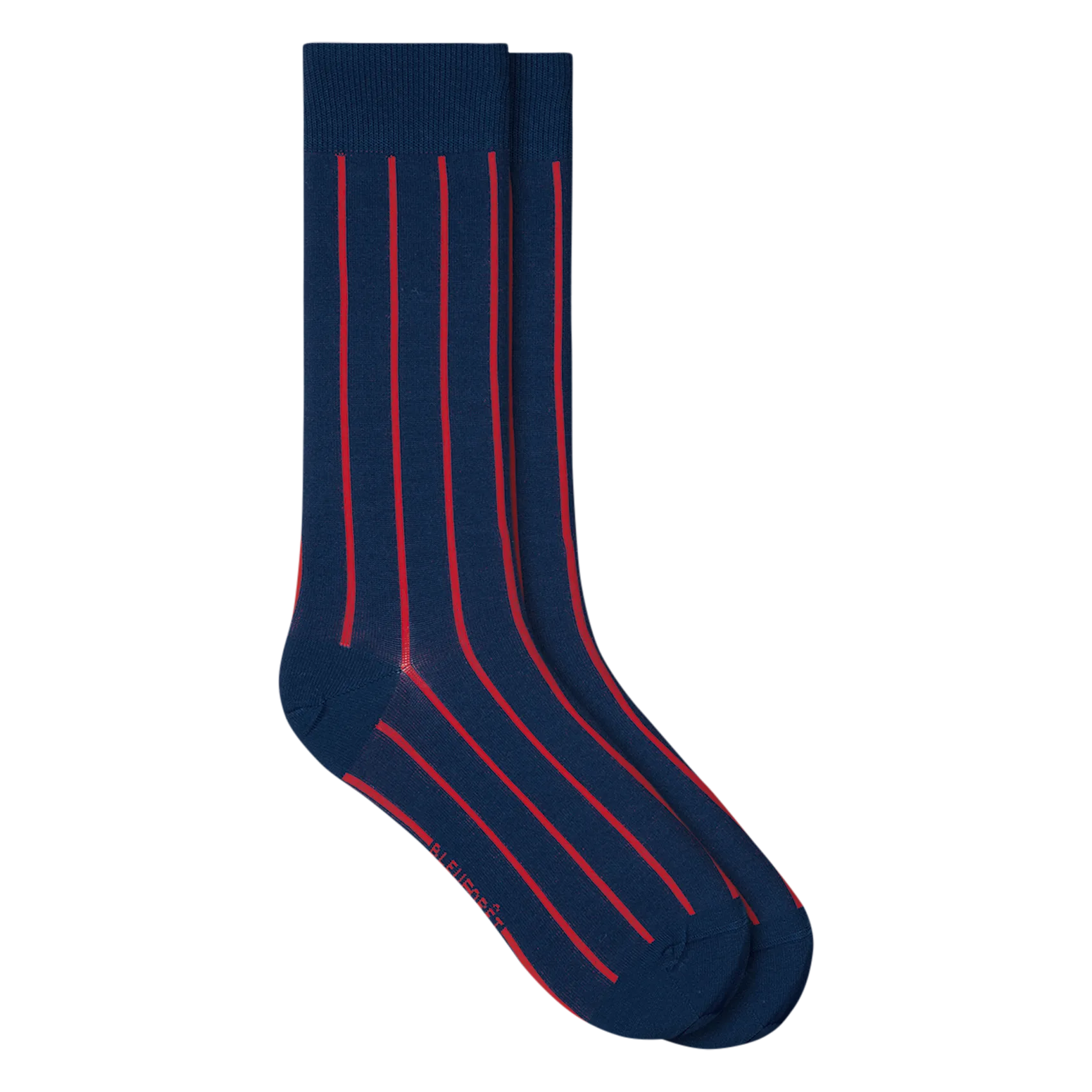 Halbhohe gestreifte Socken Blau