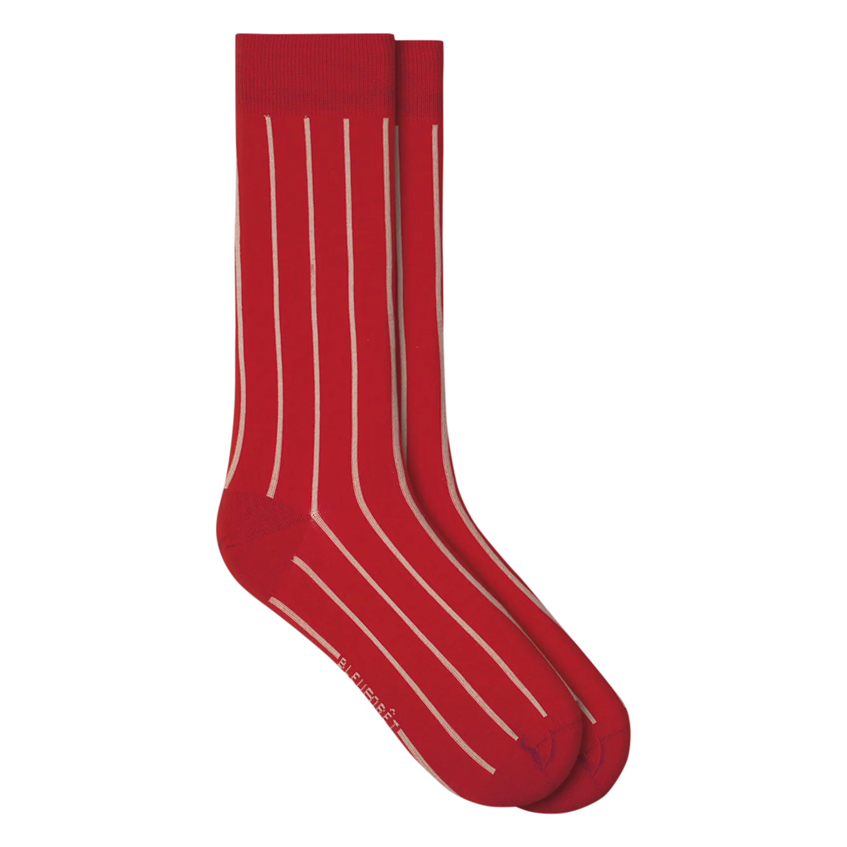 Halbhohe gestreifte Socken Rot