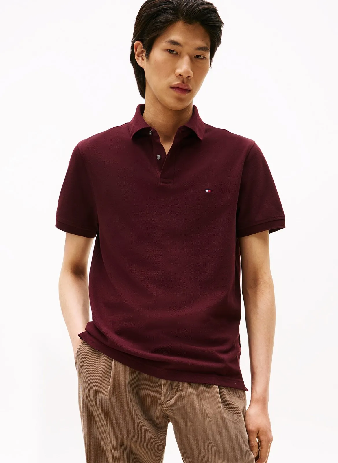 Poloshirt aus Bio-Baumwoll-Mix, Regular Fit Rot