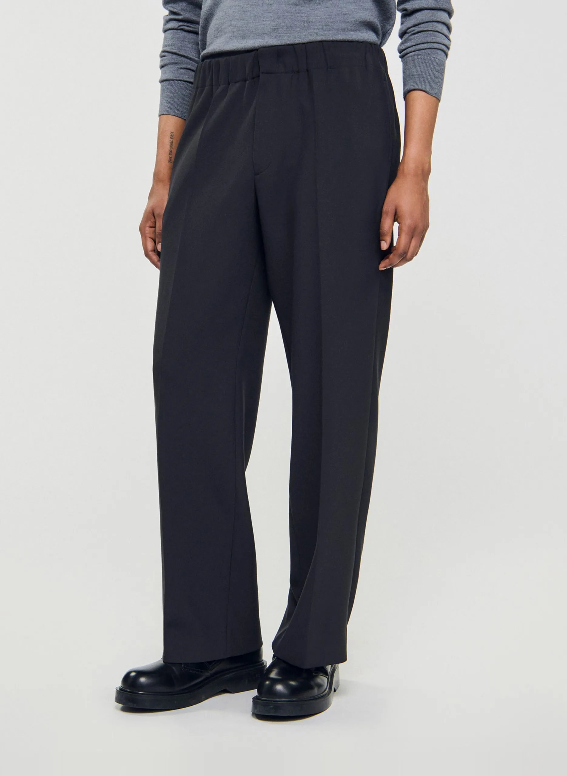 Weit geschnittene Jerseyhose Grau