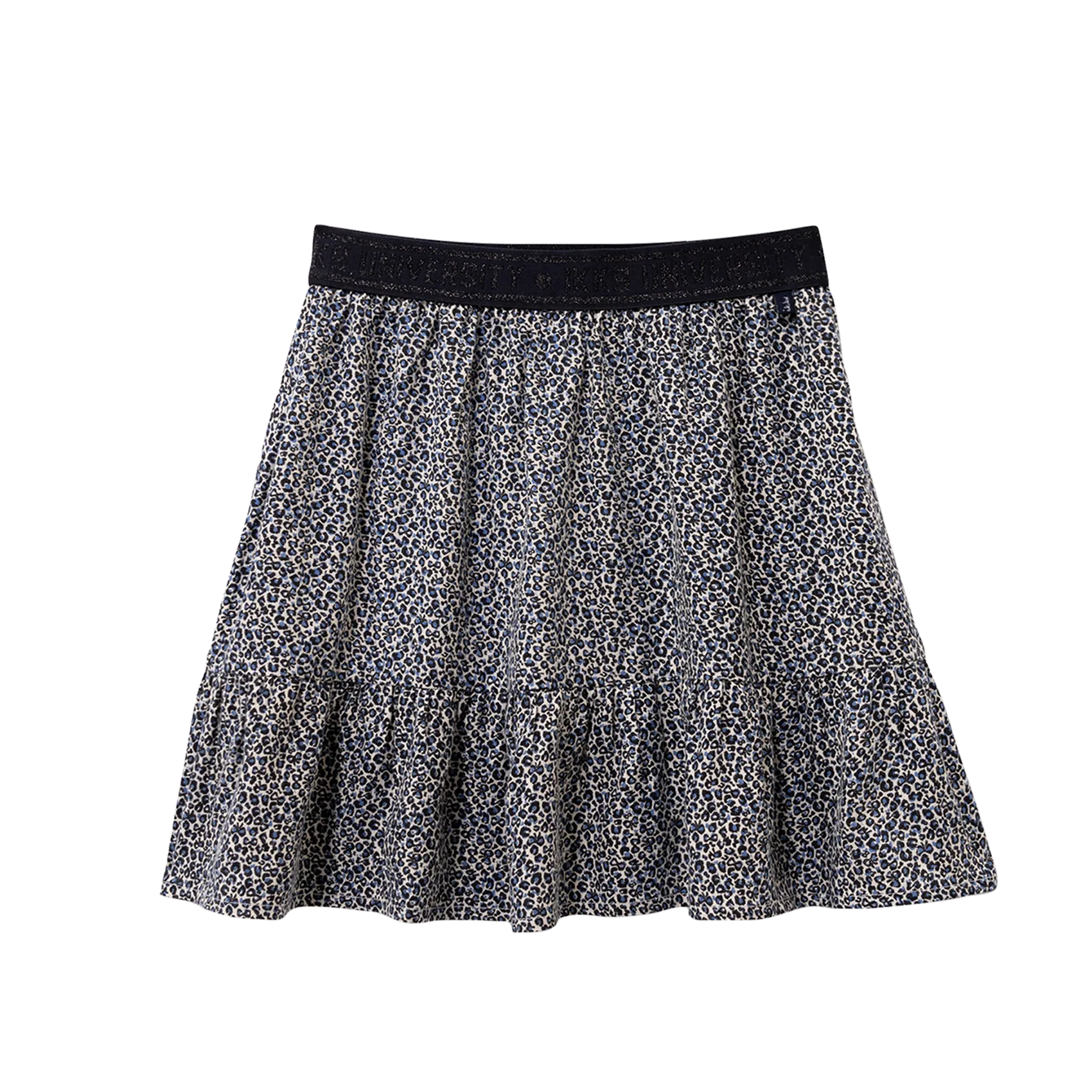 Kurzer Rock mit Leoparden-Print Blau
