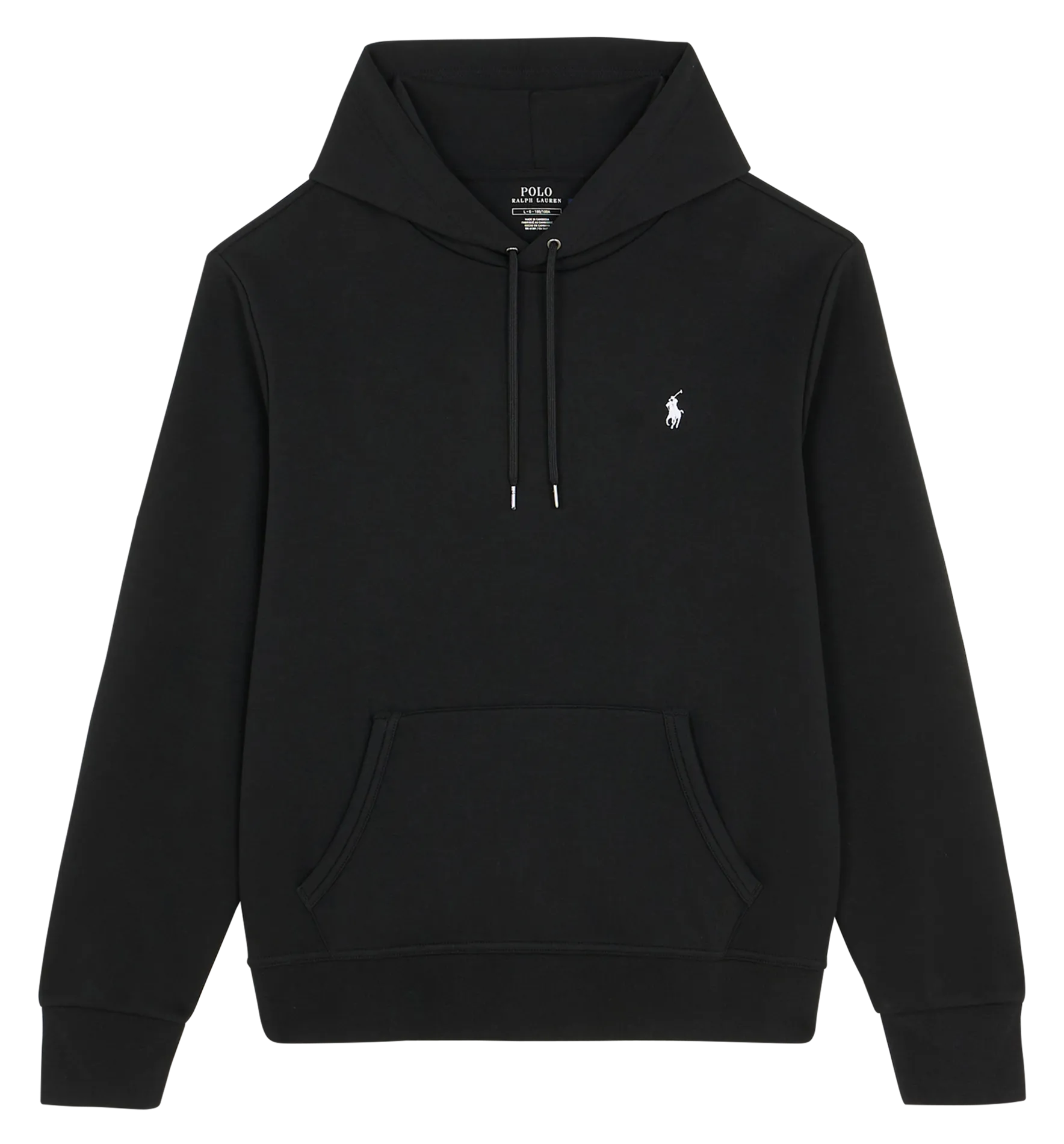 Gerader Kapuzenpullover in Einheitsfarbe Schwarz