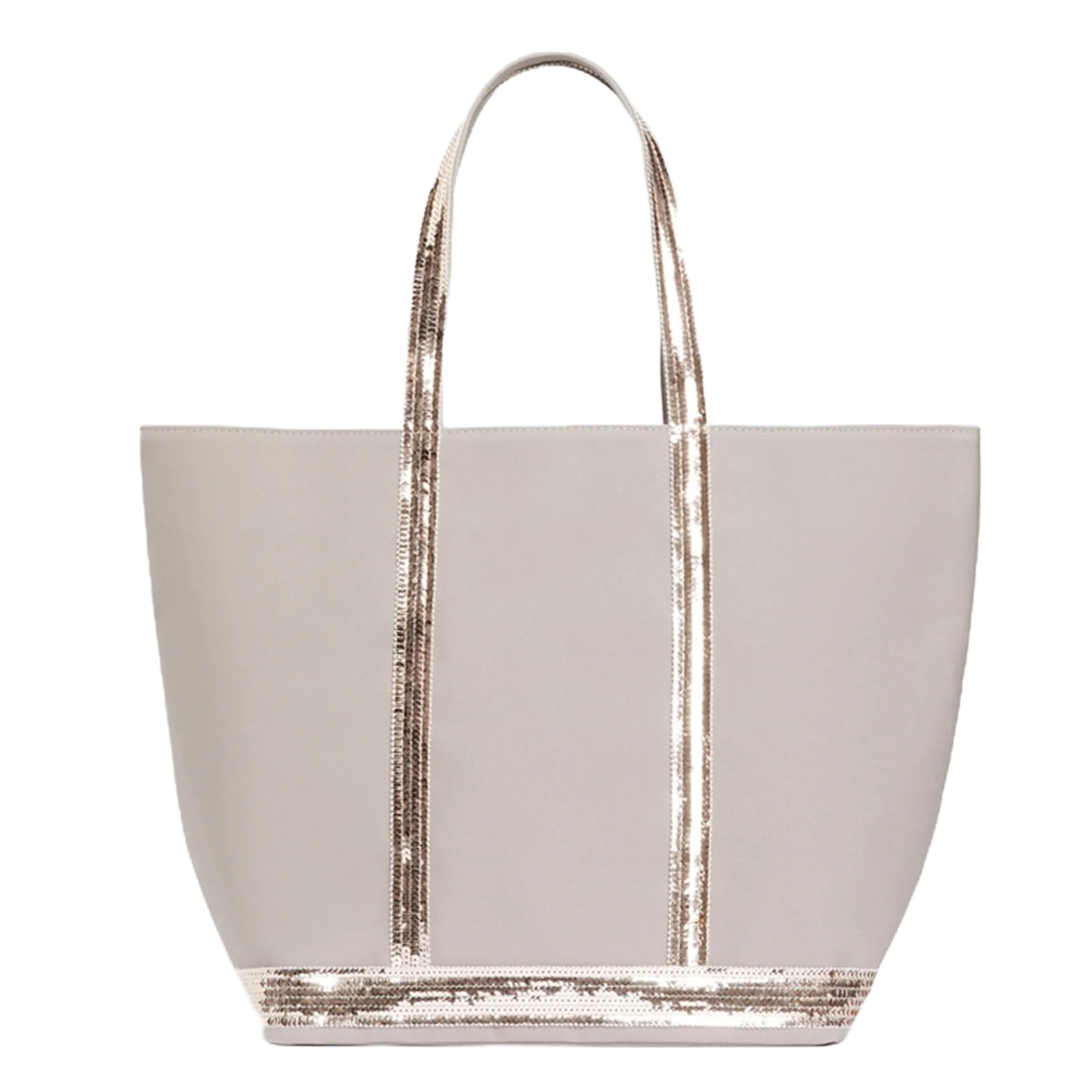 Shopper aus Baumwoll-Canvas mit Pailletten Rosa CABAS L