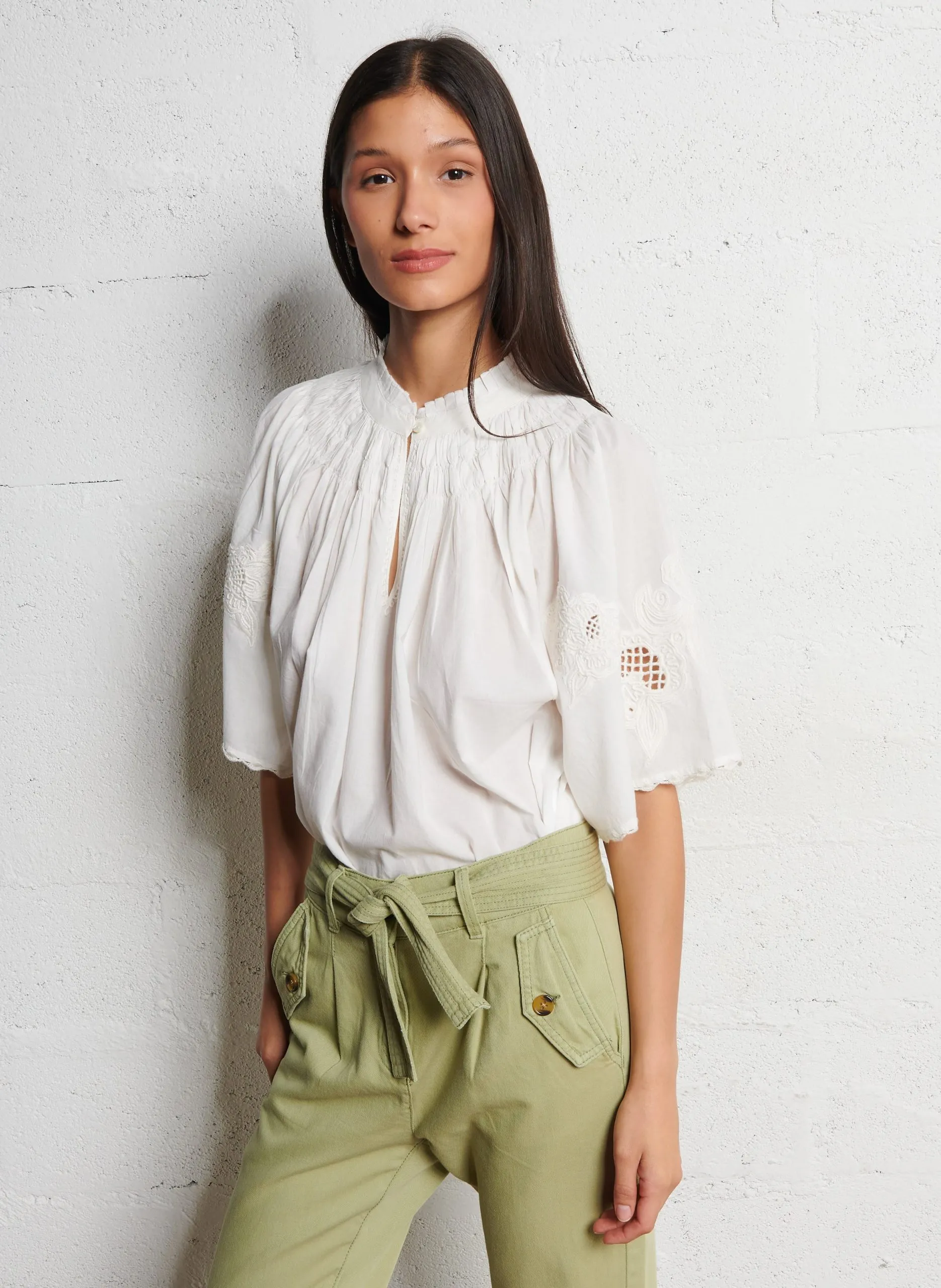 Oversize-Oberteil - Baumwolle Weiss SACHA