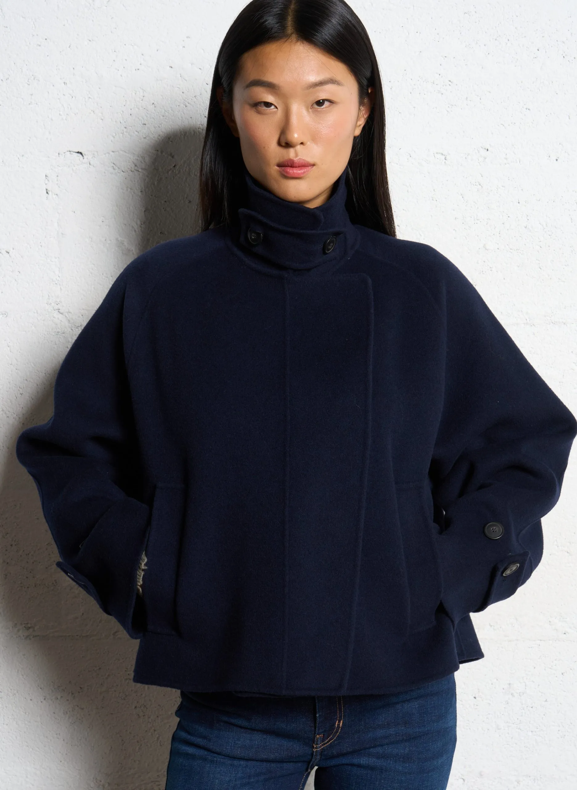 Wolljacke mit klassischem Kragen Blau CARELLA