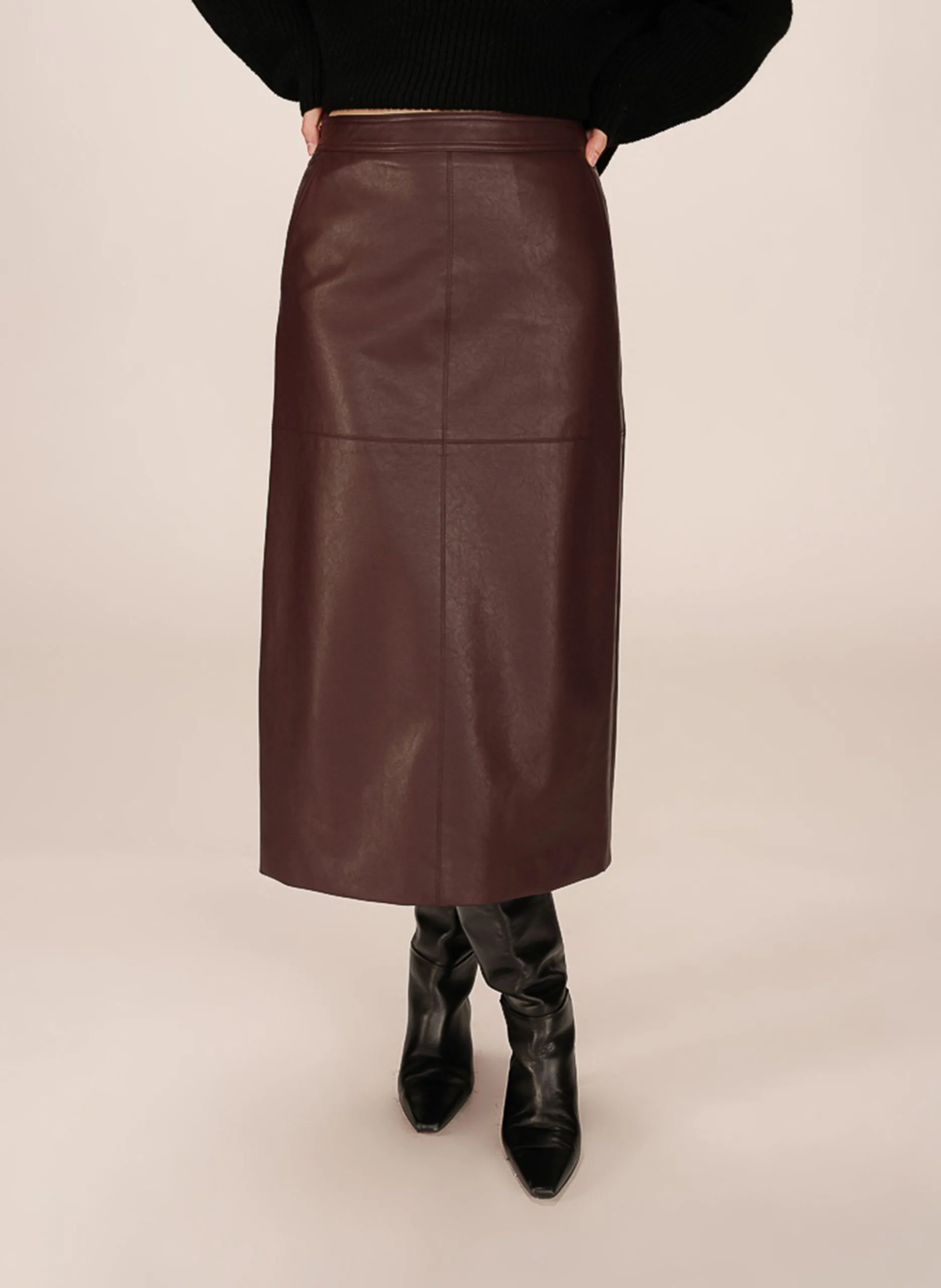 Midi-Rock in Lederoptik Rot SIRENE