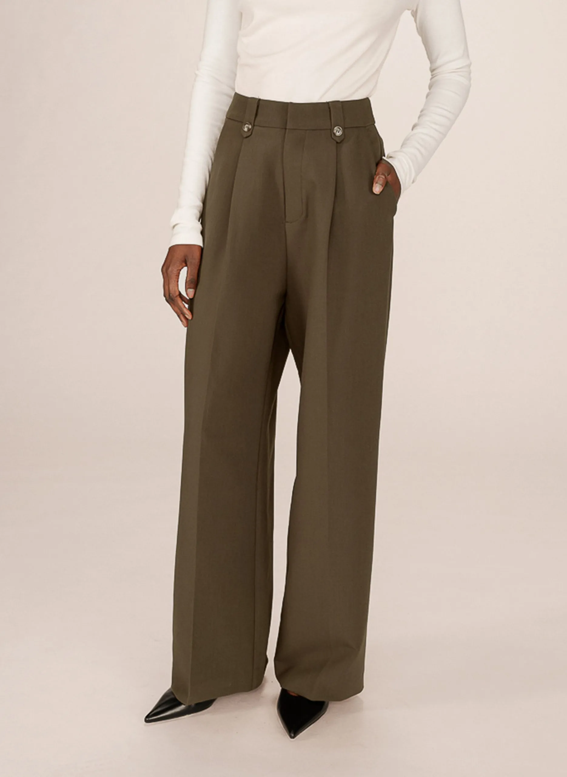 Gerade geschnittene Kostümhose Grun SEPTIME