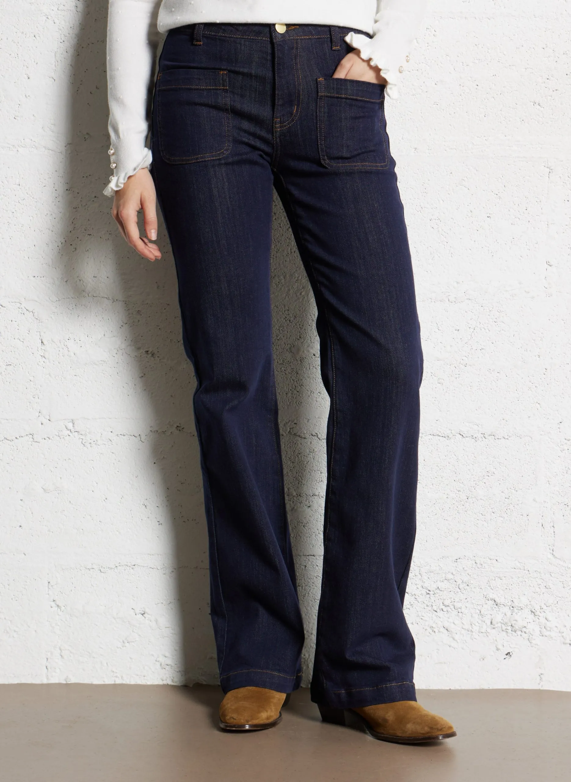 Flared Jeans aus Baumwoll-Mix Blau SONNY