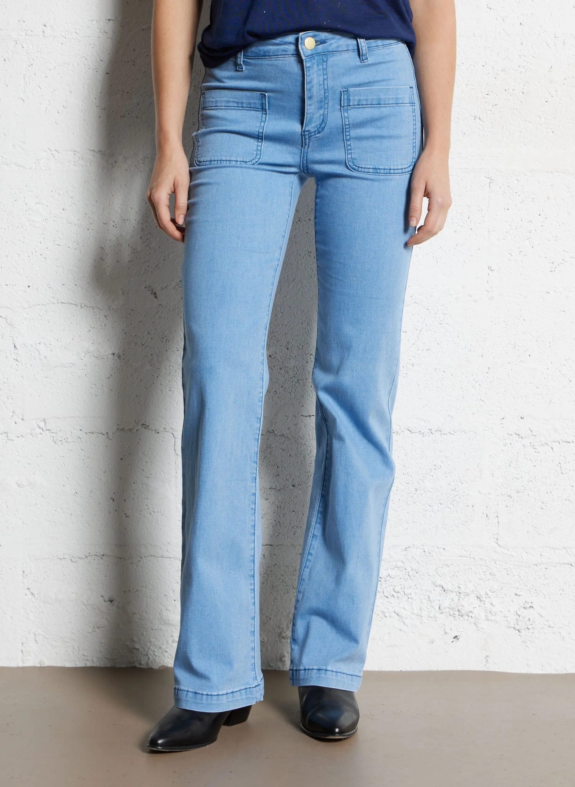 Bootcut Jeans aus Baumwoll-Mix Blau SONNY