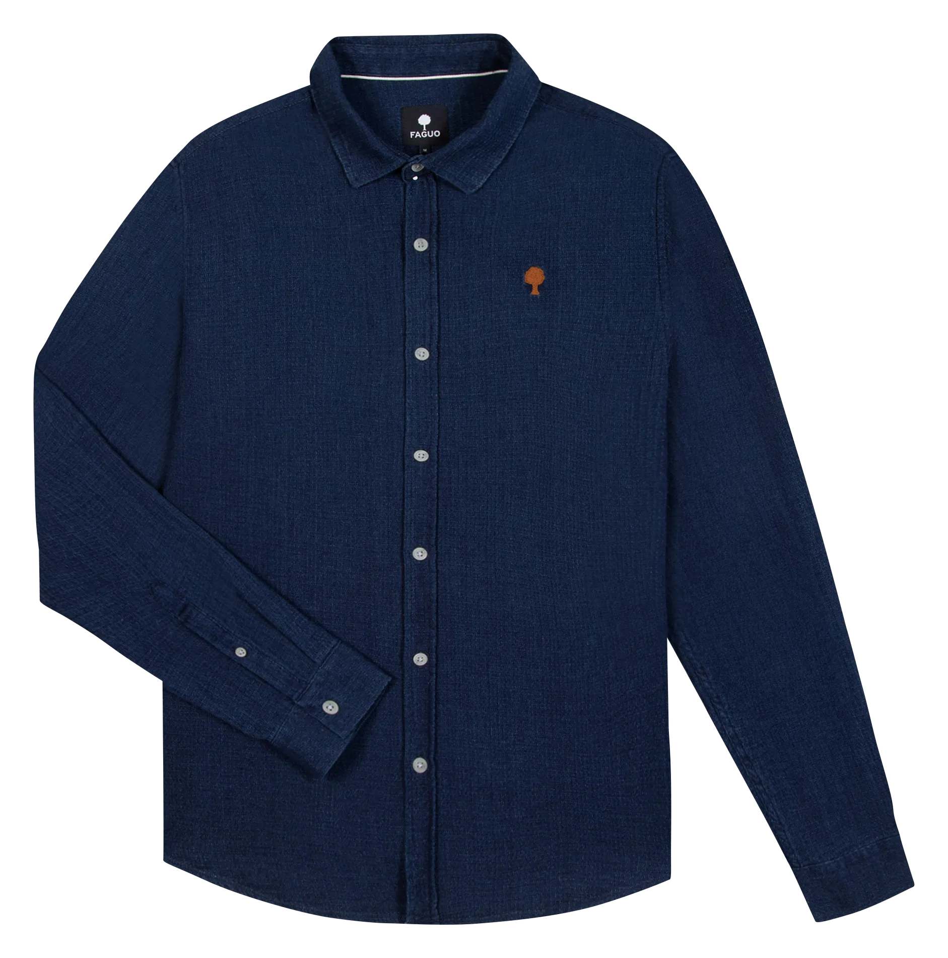 Klassisches Hemd aus recycelter Baumwolle Jeans ohne Waschung IRATY