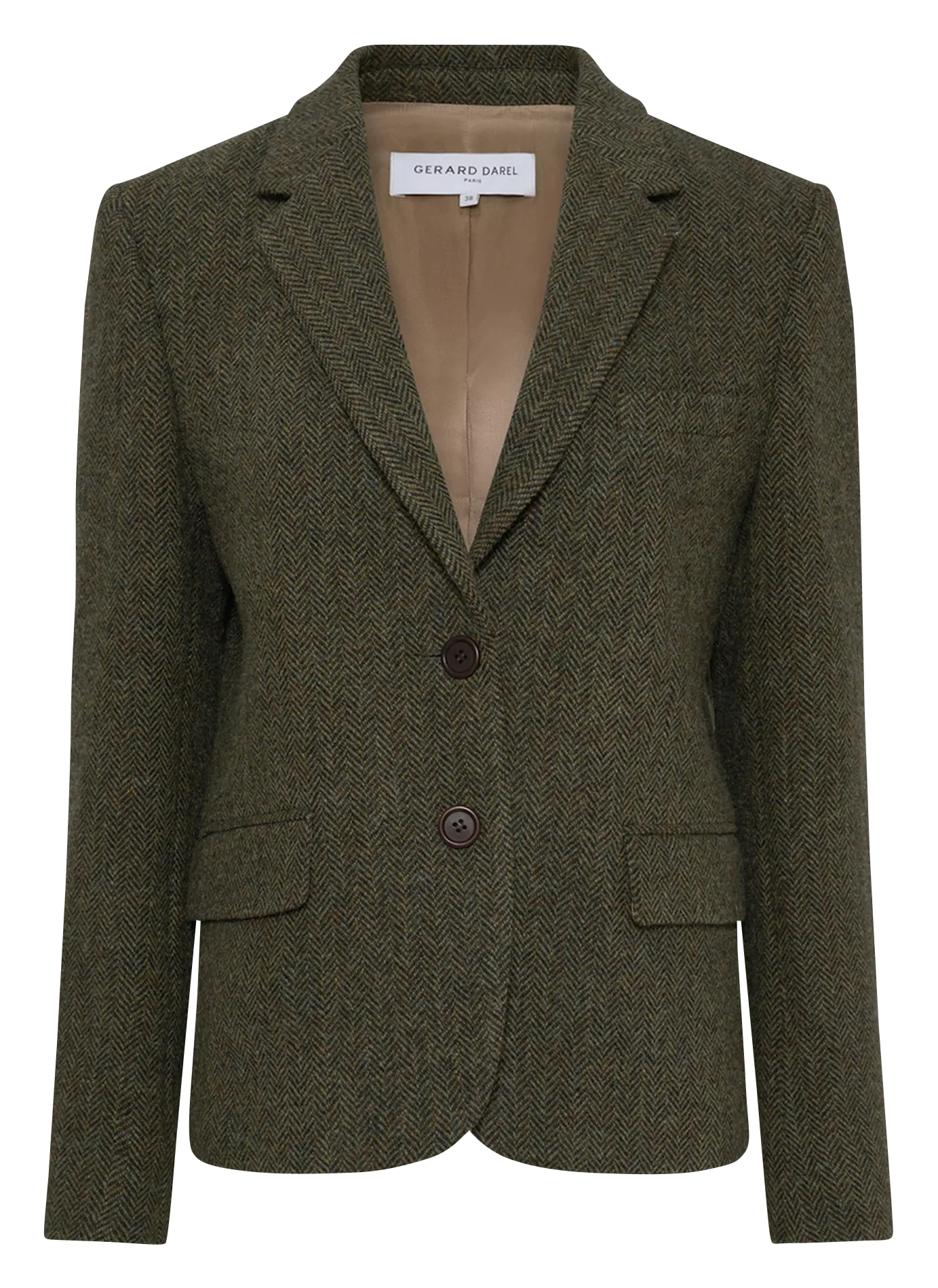 Blazer aus Crêpe Khaki NOELIE