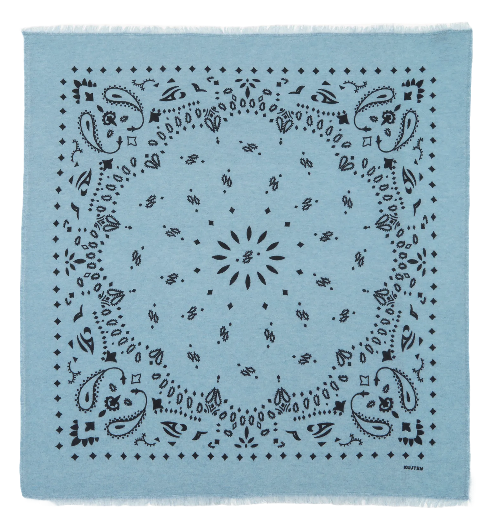 Kaschmirschal mit Print Blau HACHIKO