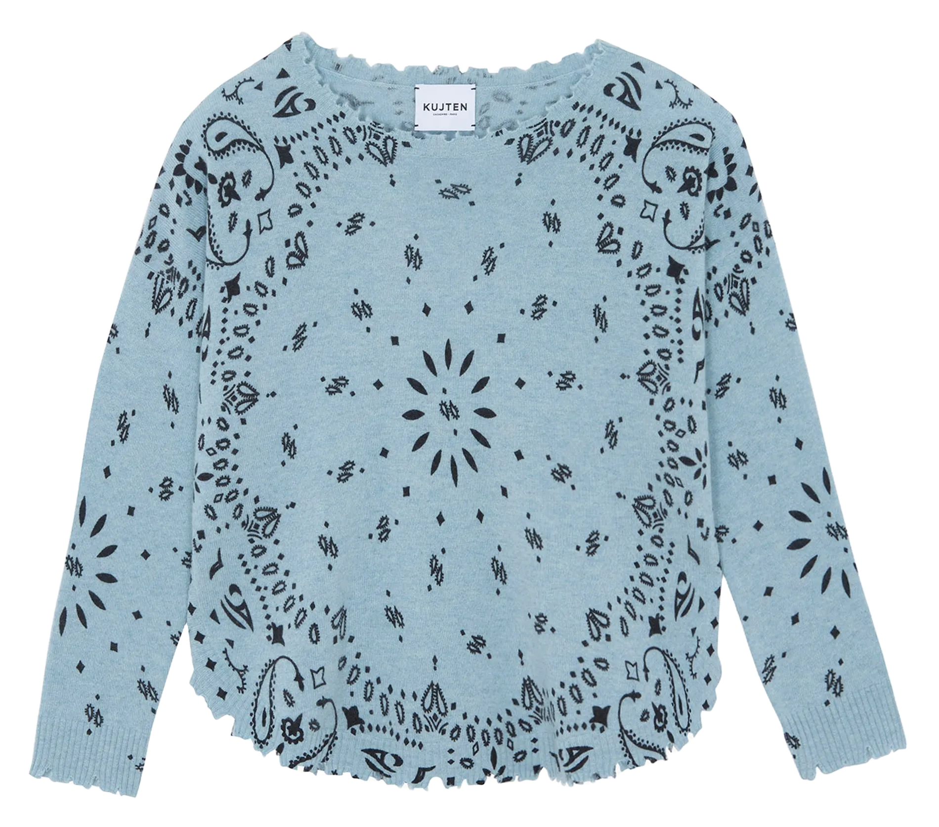 Kaschmirpullover mit Print Blau MELA BANDANA