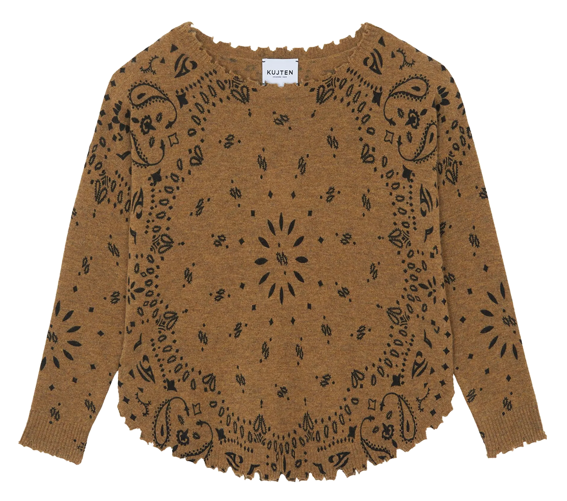 Kaschmirpullover mit Print Gelb MELA BANDANA