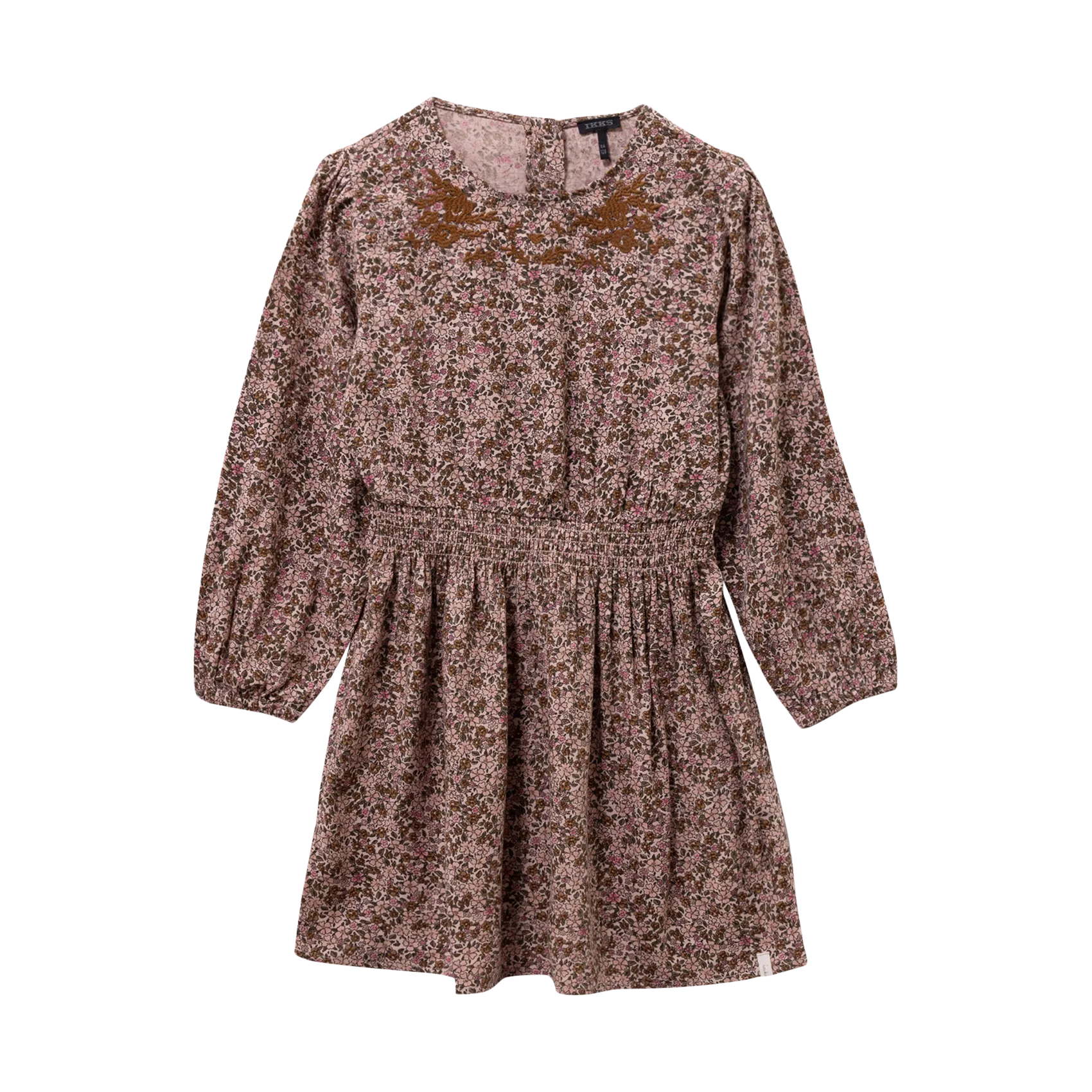 Kurzes Kleid mit Stickereien Rosa