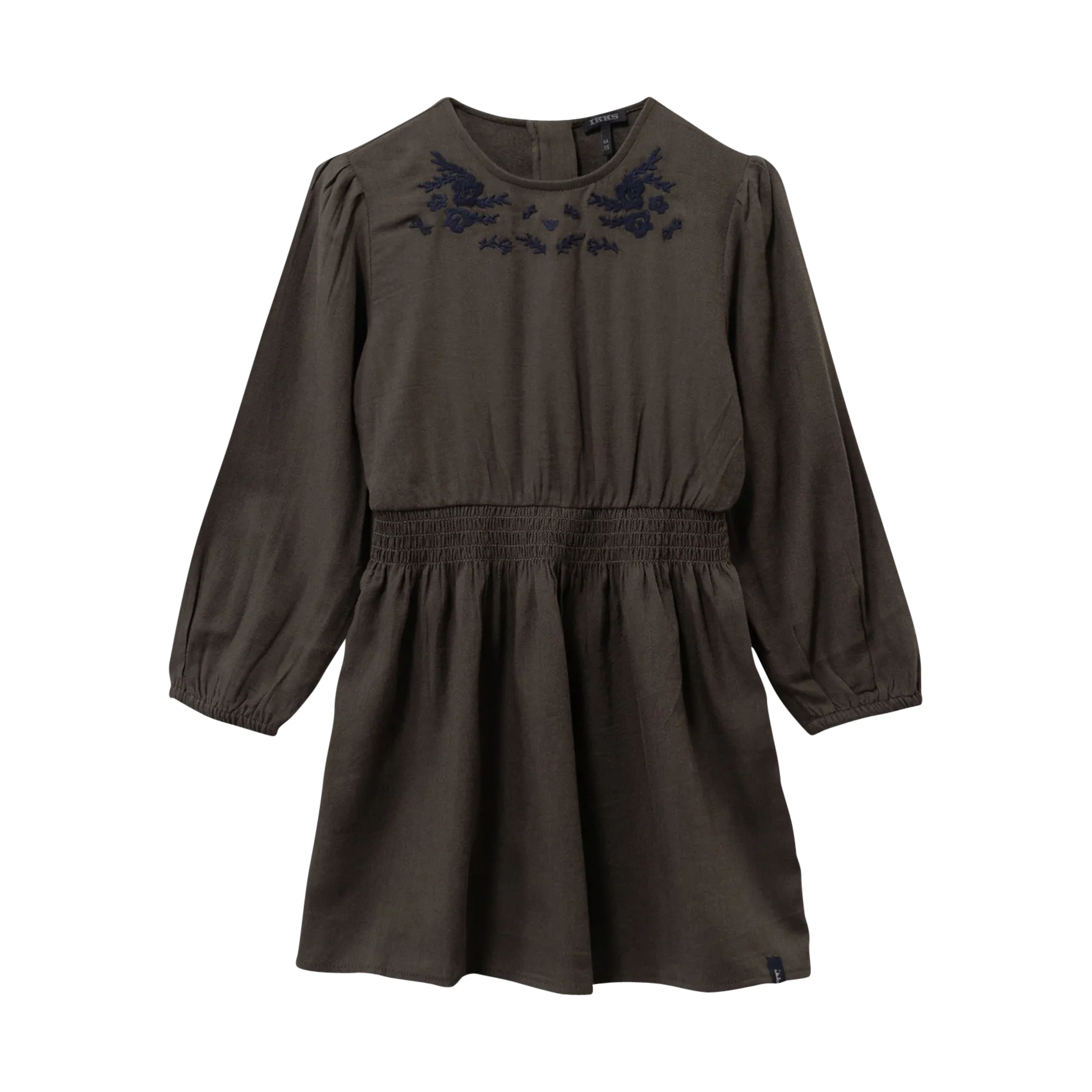 Kurzes Kleid mit Stickereien Braun