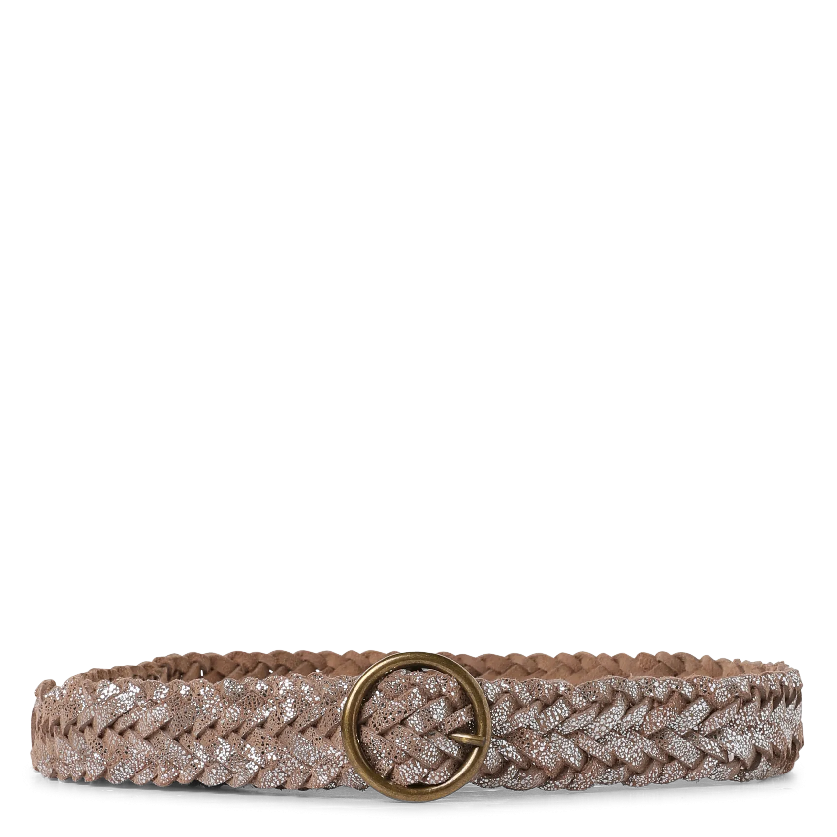 Dardara - Geflochtener Ledergürtel Silber NADINAS