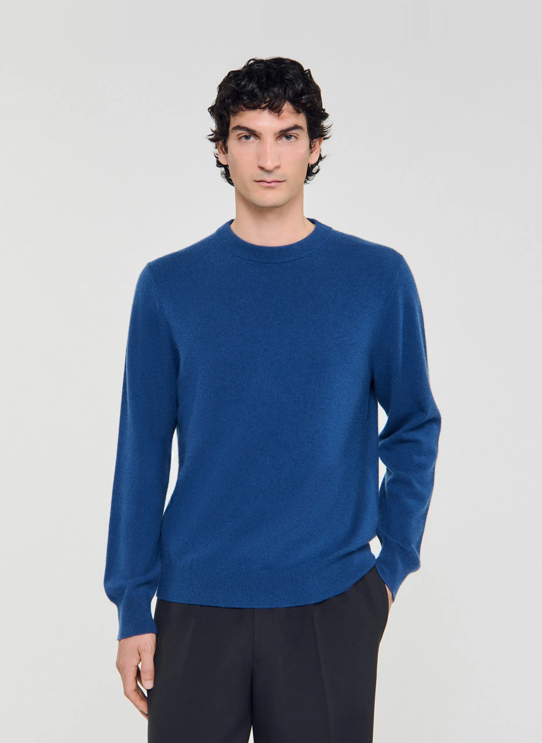 Regular-Fit - Rundhalspullover aus Kaschmir Blau