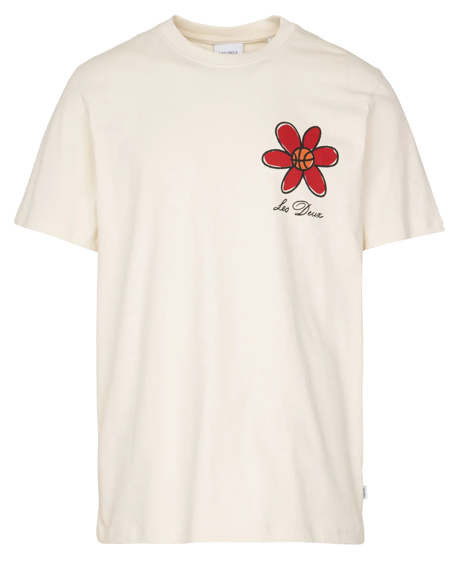 Rundhals-T-Shirt aus Bio-Baumwolle Beige FLOWER