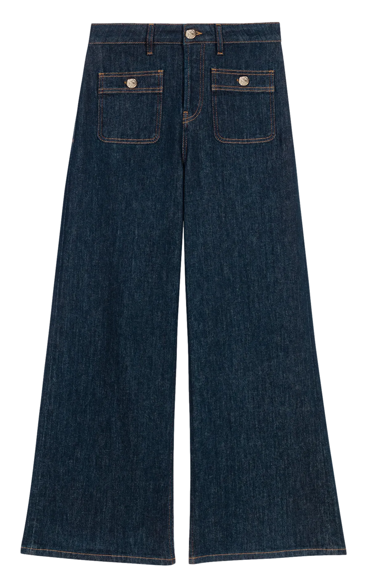 Farbige Straight Cut Jeans mit 5 Taschen Blau