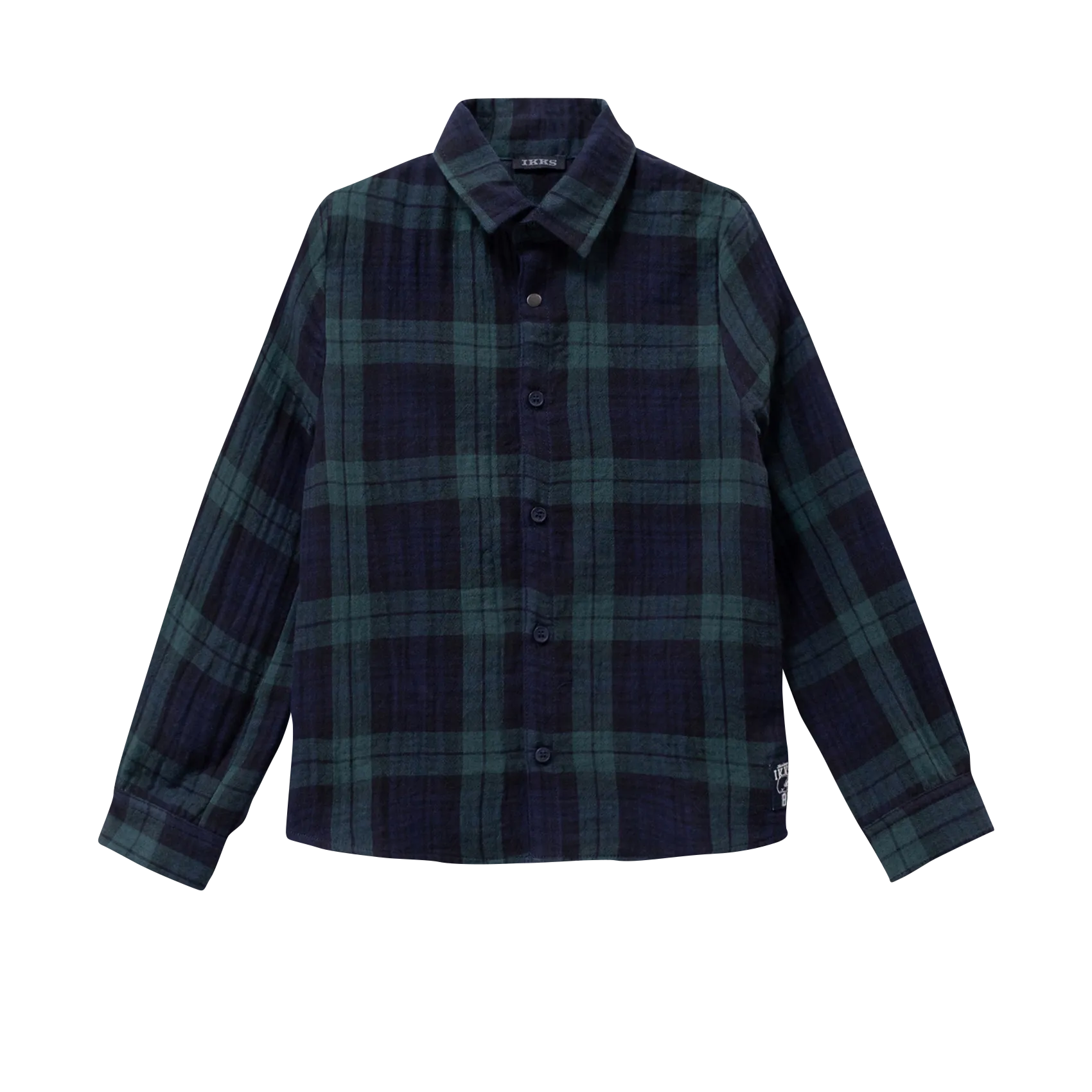 Gerade geschnittenes kariertes Baumwollhemd Grun