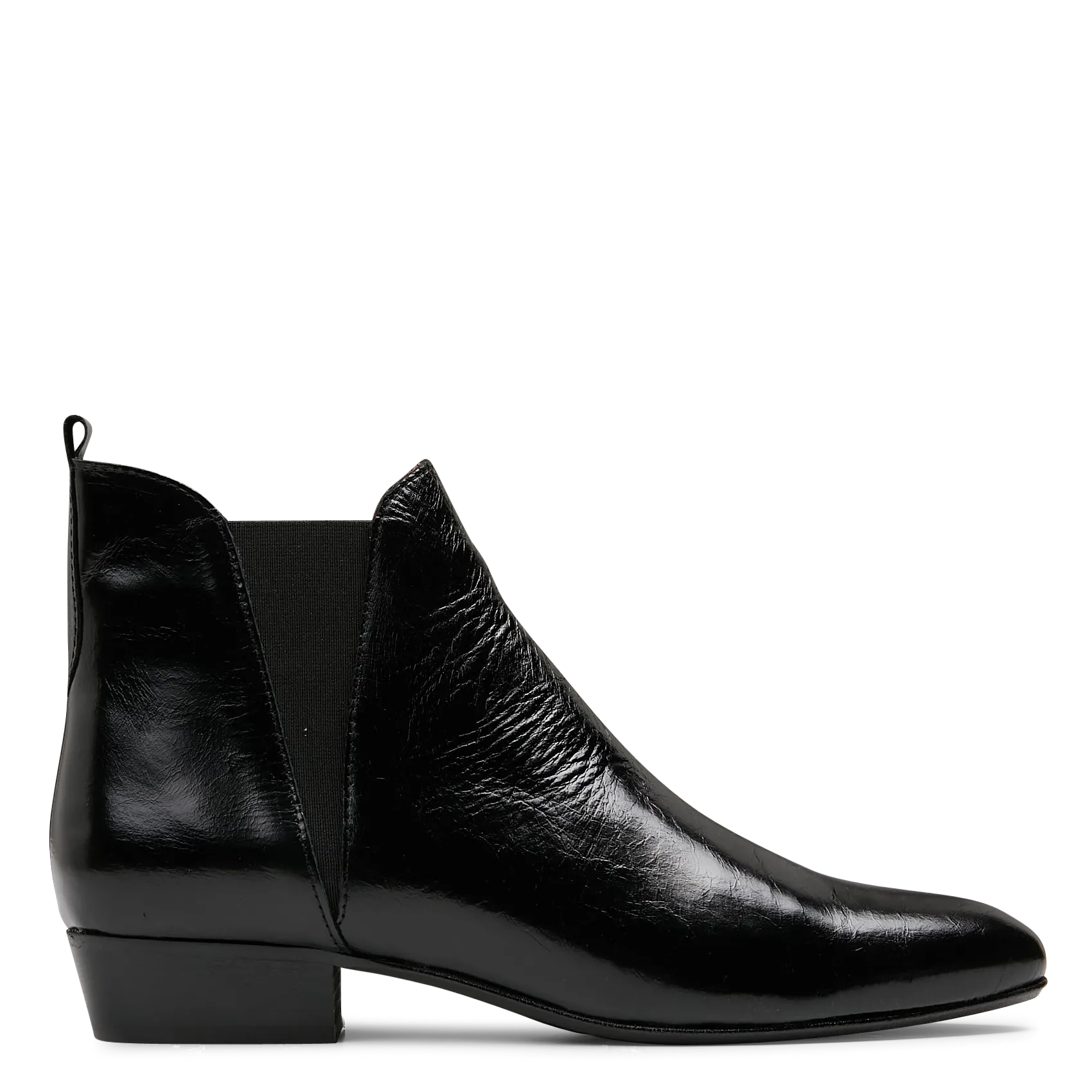 Stiefeletten aus Krakelee-Leder Schwarz RITA