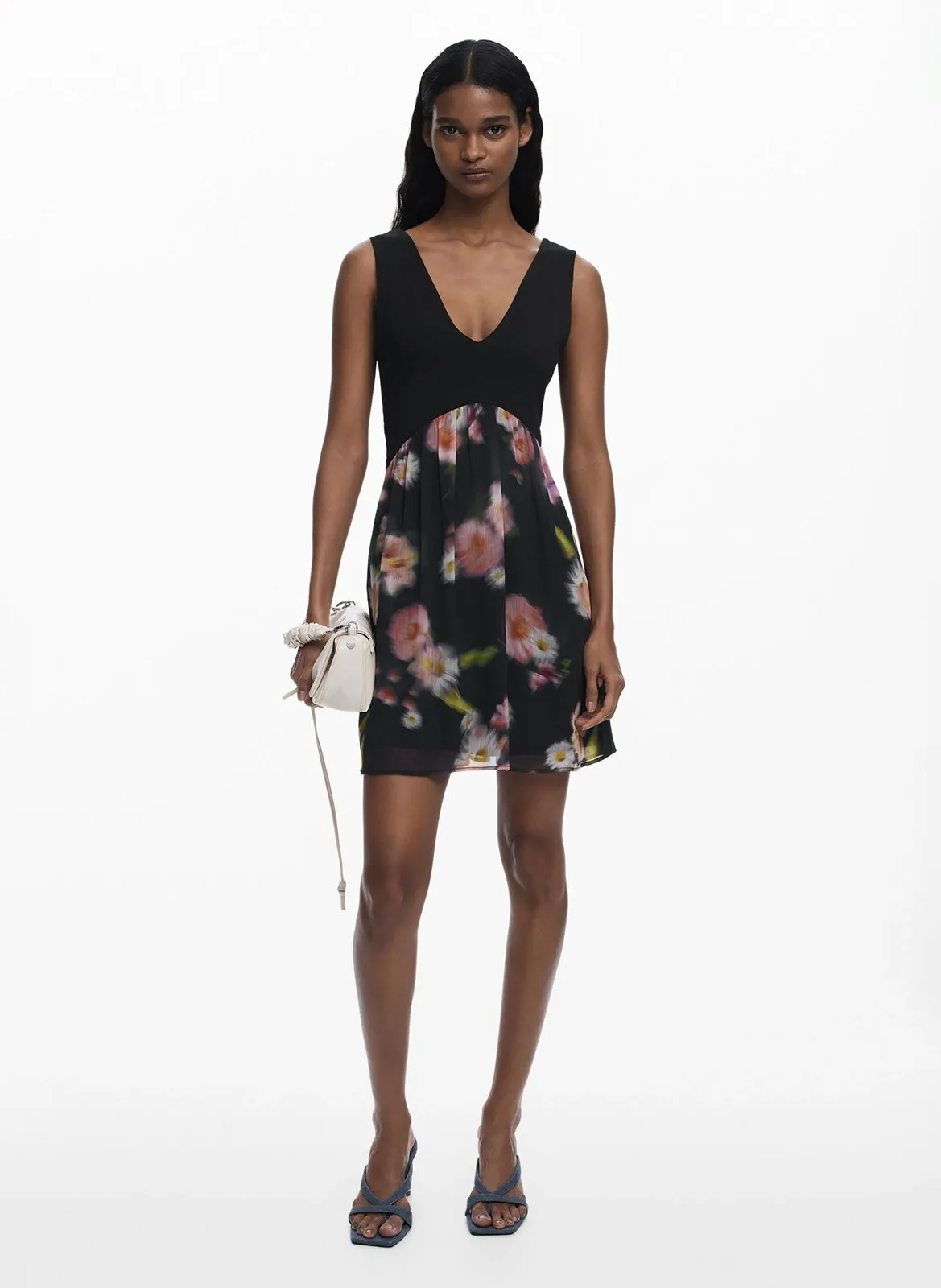 Gestreiftes Kleid Schwarz