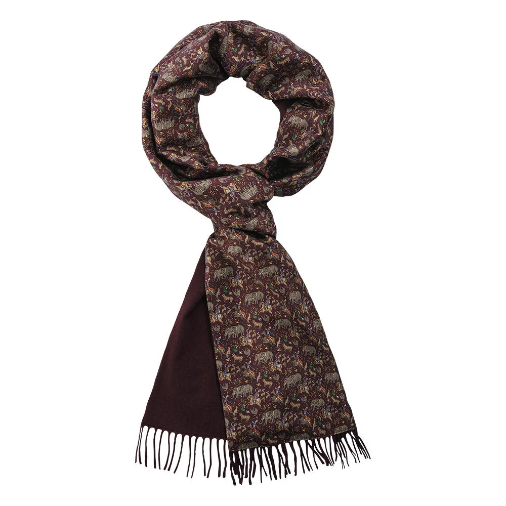 Doubleface-Schal Kaschmir & Seide »Elefant«