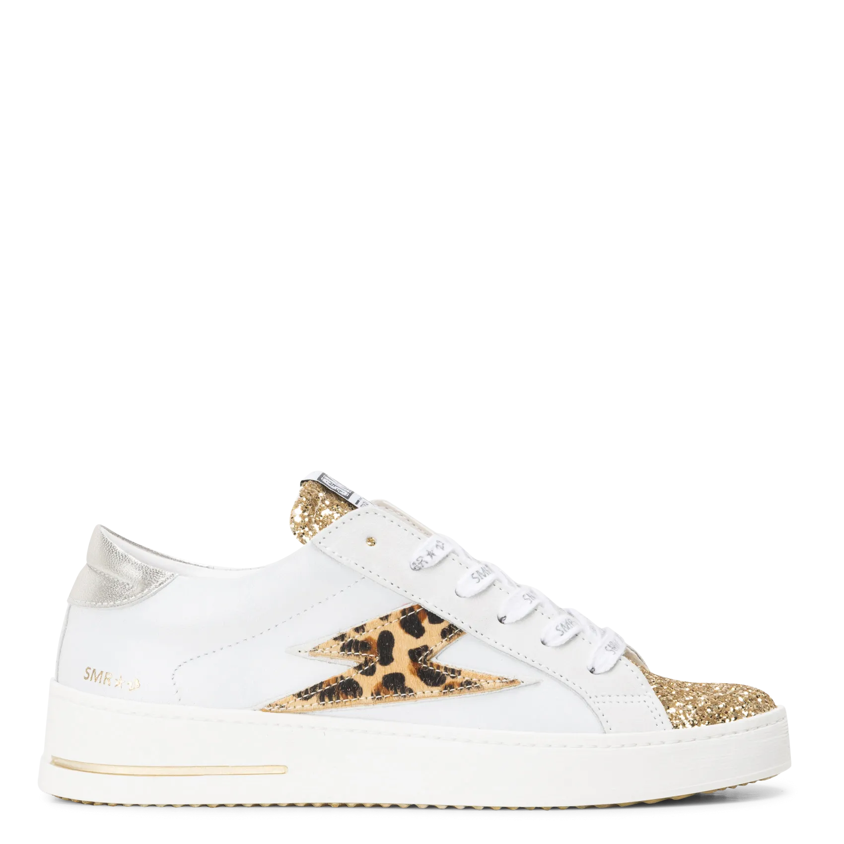 Niedrige Sneaker aus Leder-Mix Golden MAYA