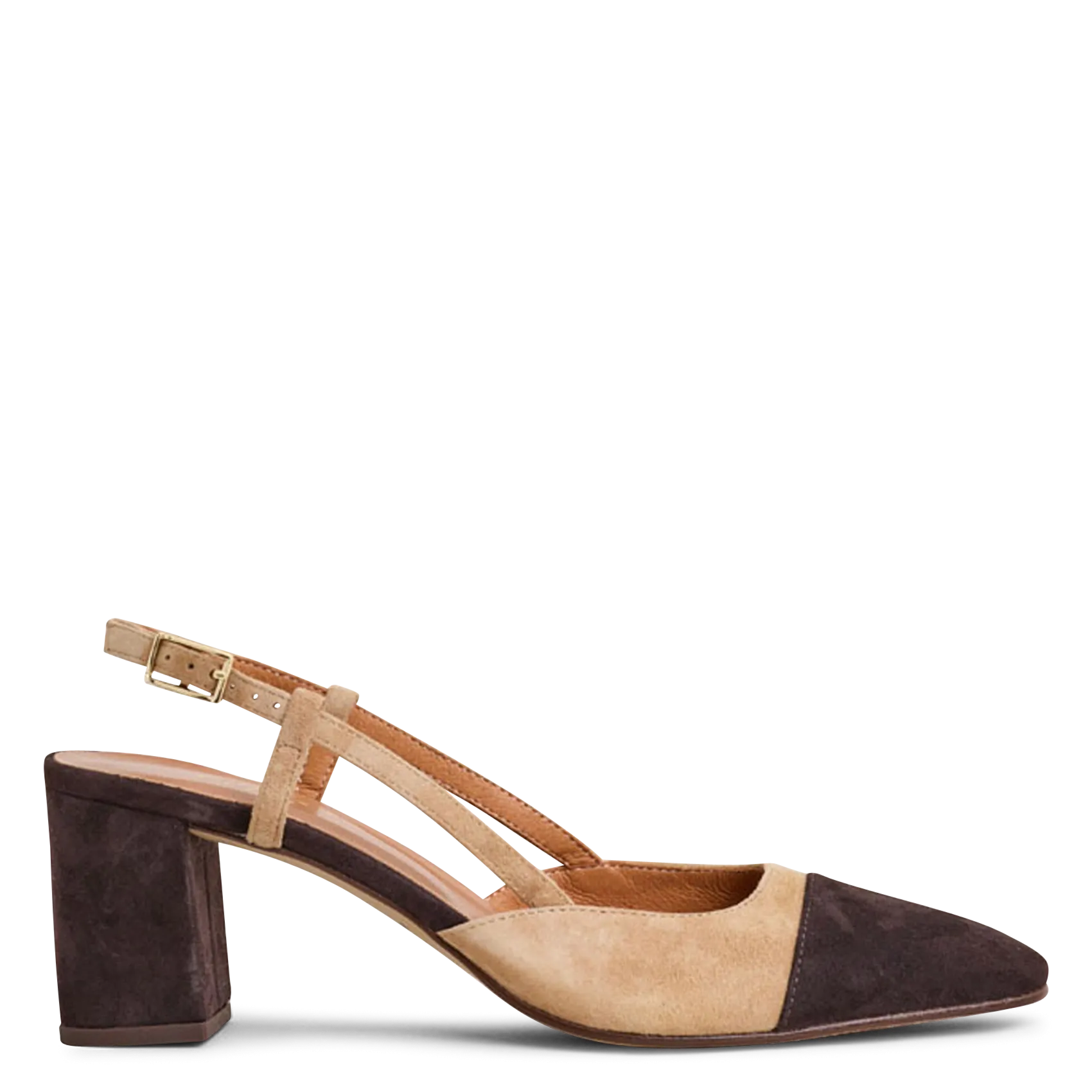 Slingbacks aus Veloursleder Braun DHAPOP