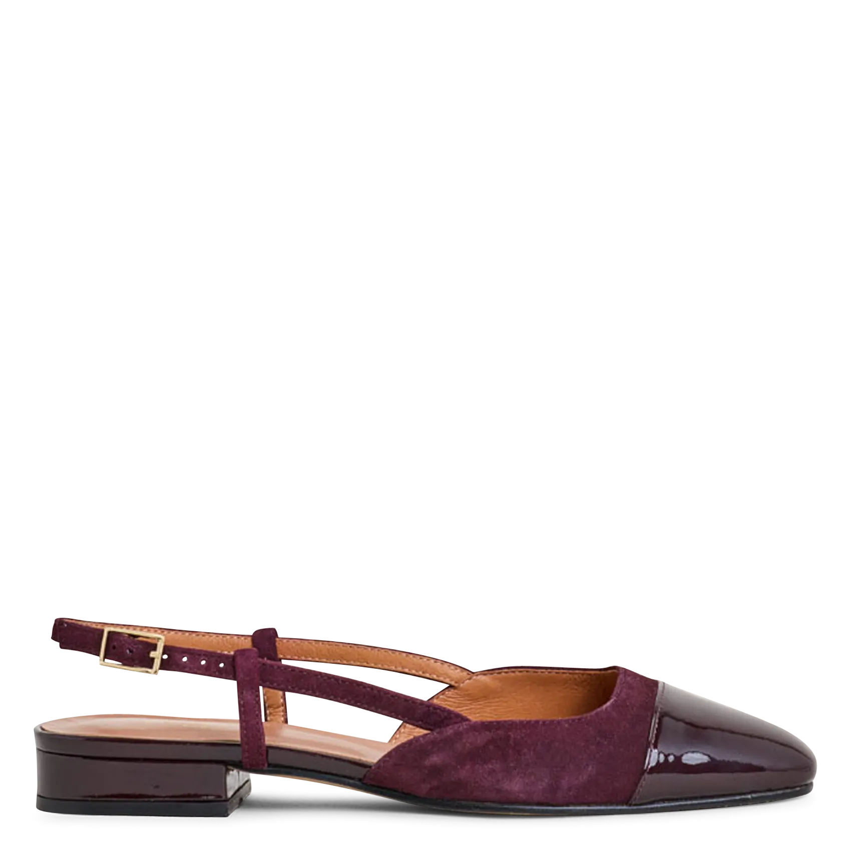 Ballerinas aus zweifarbigem Leder Rot DHAPOU