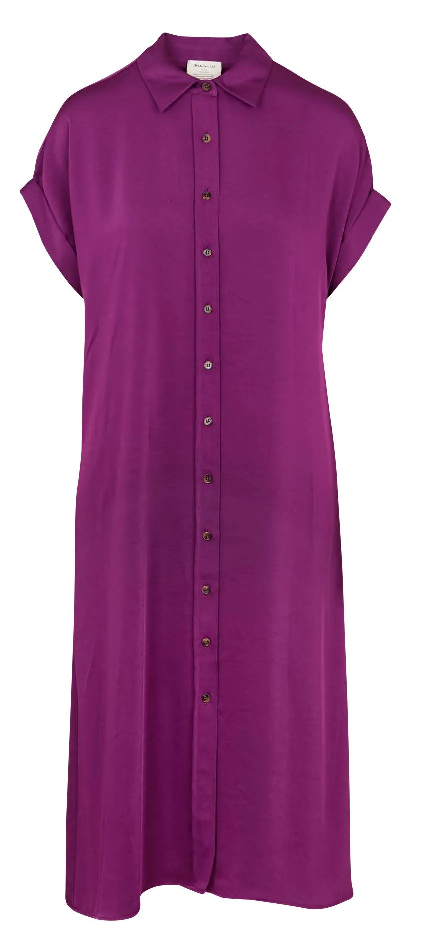 Midikleid aus Viskose mit Hemdkragen Violett NAYAA