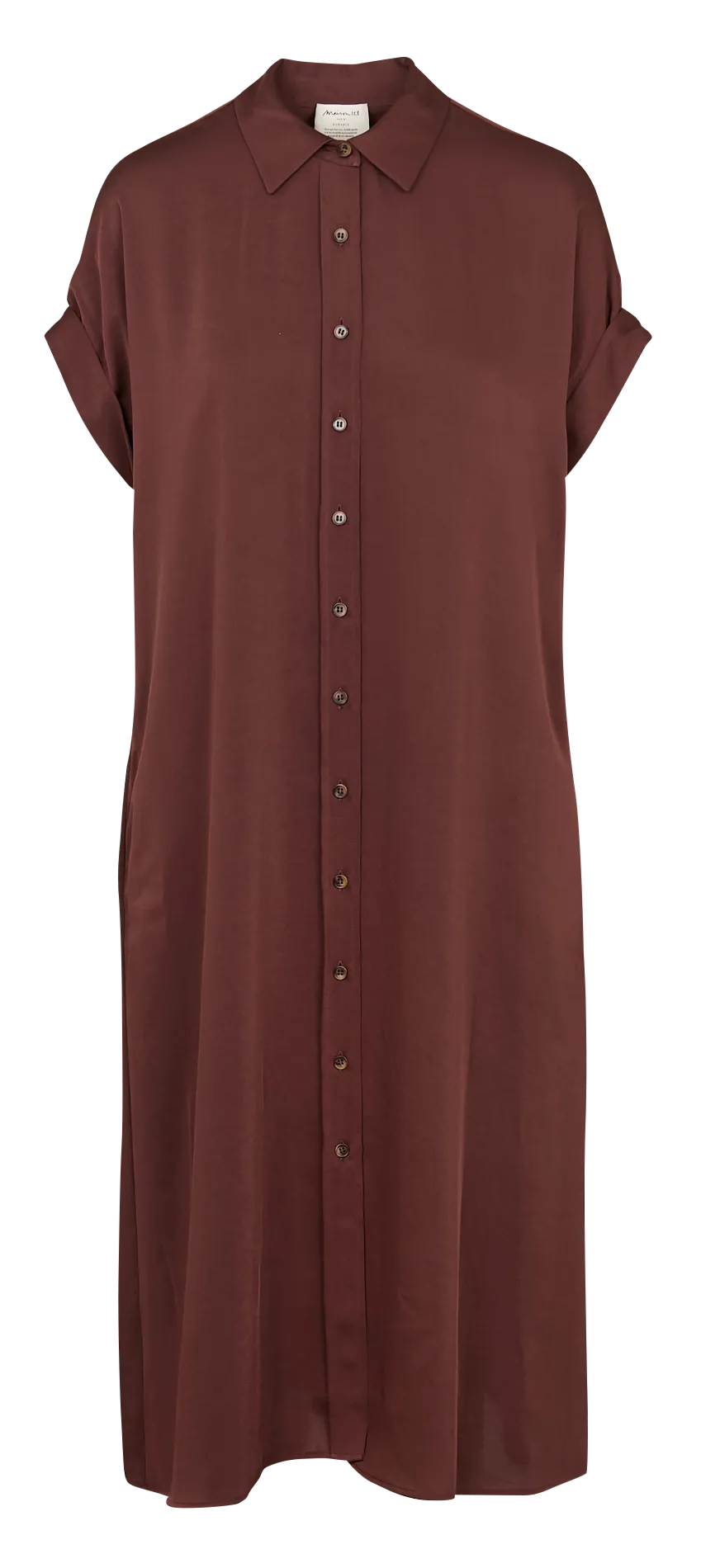 Midikleid aus Viskose mit Hemdkragen Braun NAYAA