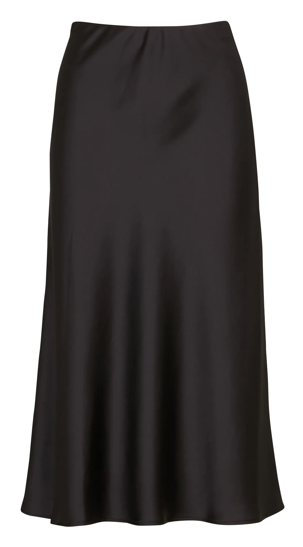 Einfarber ausgestellter Satinrock Schwarz