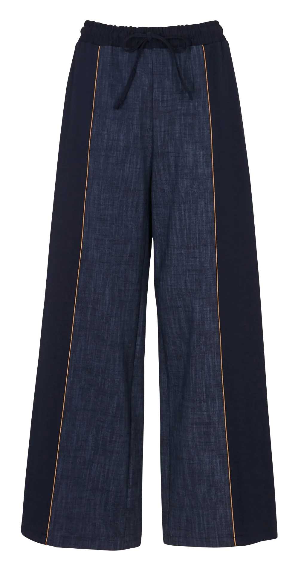 Fließende Hose mit elastischem Bund in Bicolor Blau