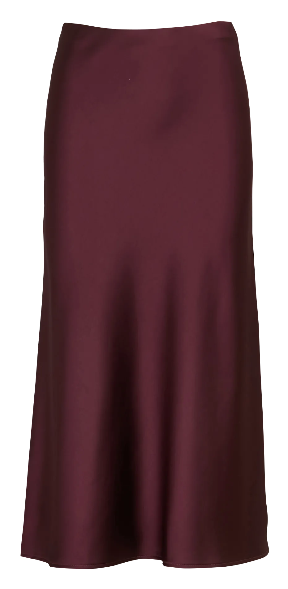 Einfarber ausgestellter Satinrock Pflaume