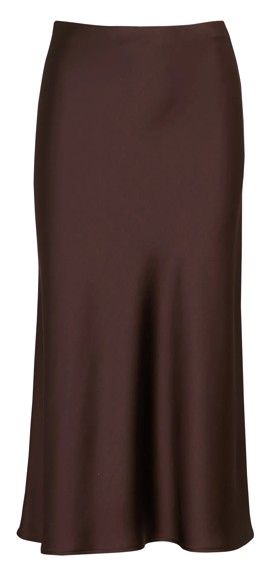 Einfarber ausgestellter Satinrock Braun