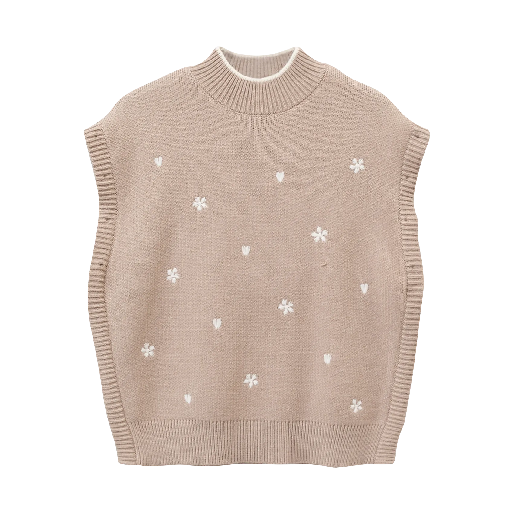 Elena - Pullover mit Stehkragen Beige