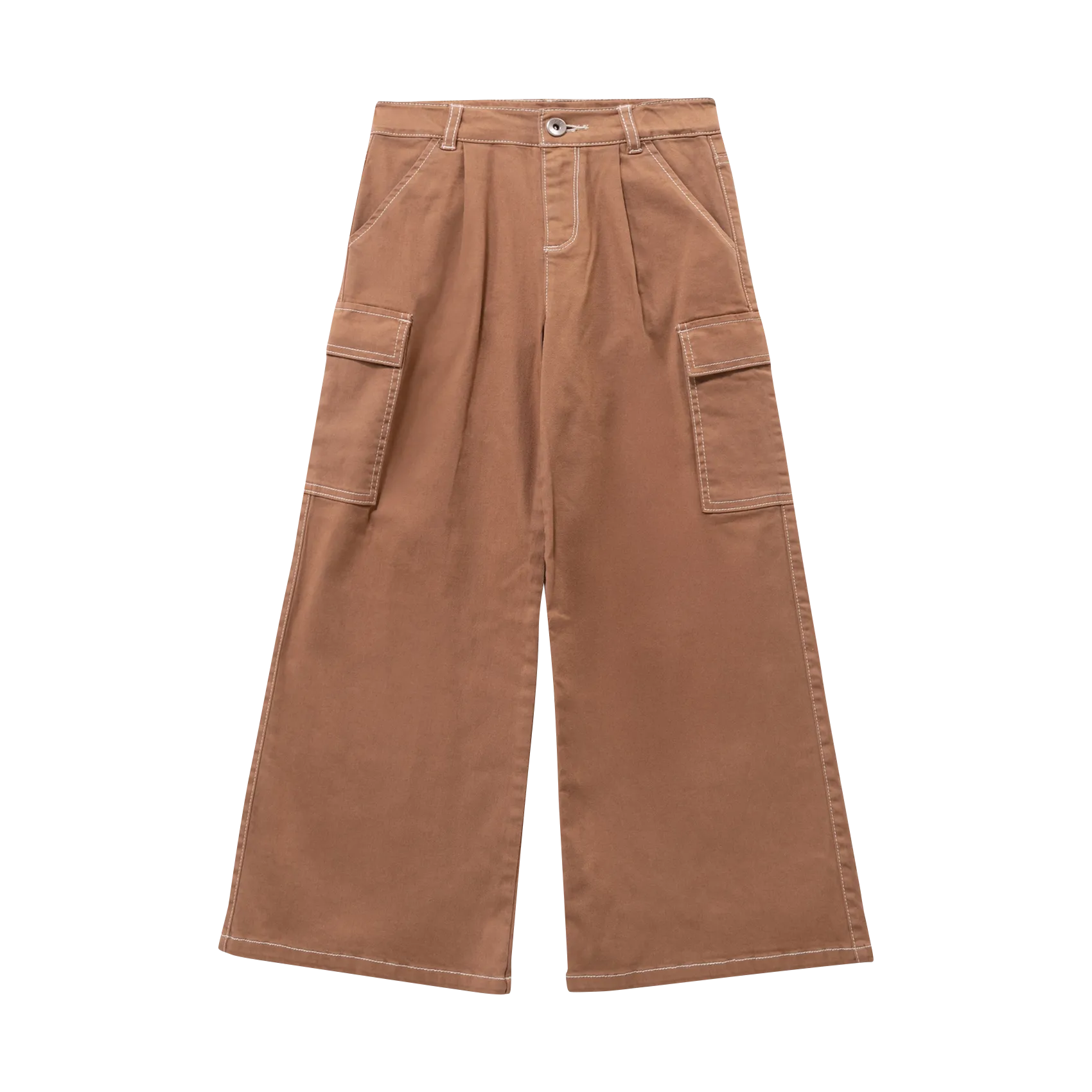 Weite Jeans aus Baumwoll-Mix Braun