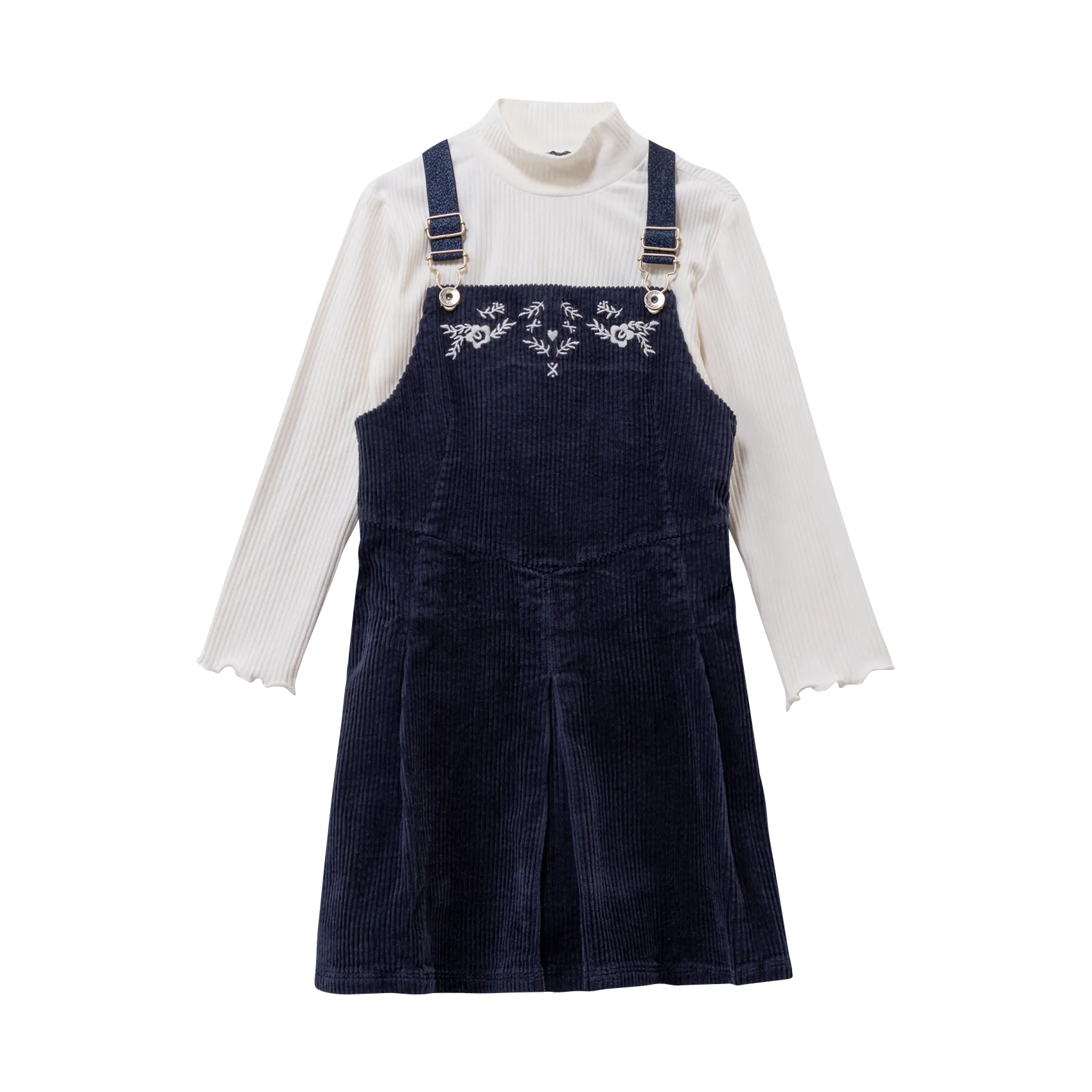 Kurzes 2-in-1-Kleid aus Baumwollmischung Blau