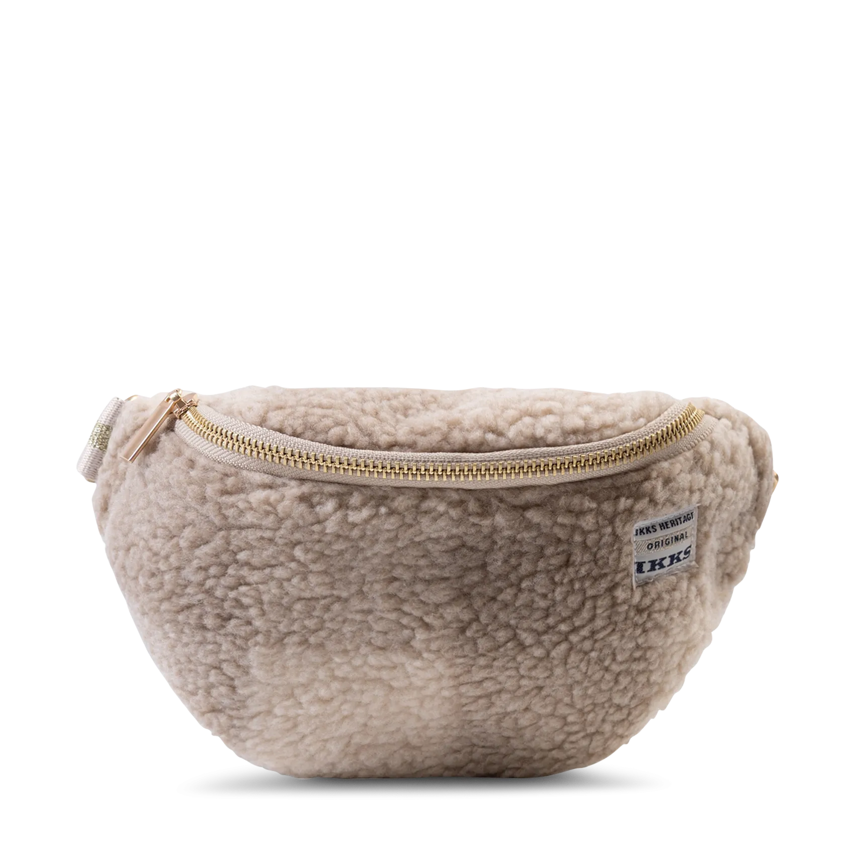 Baumwoll-Hüfttasche mit Karomuster Beige