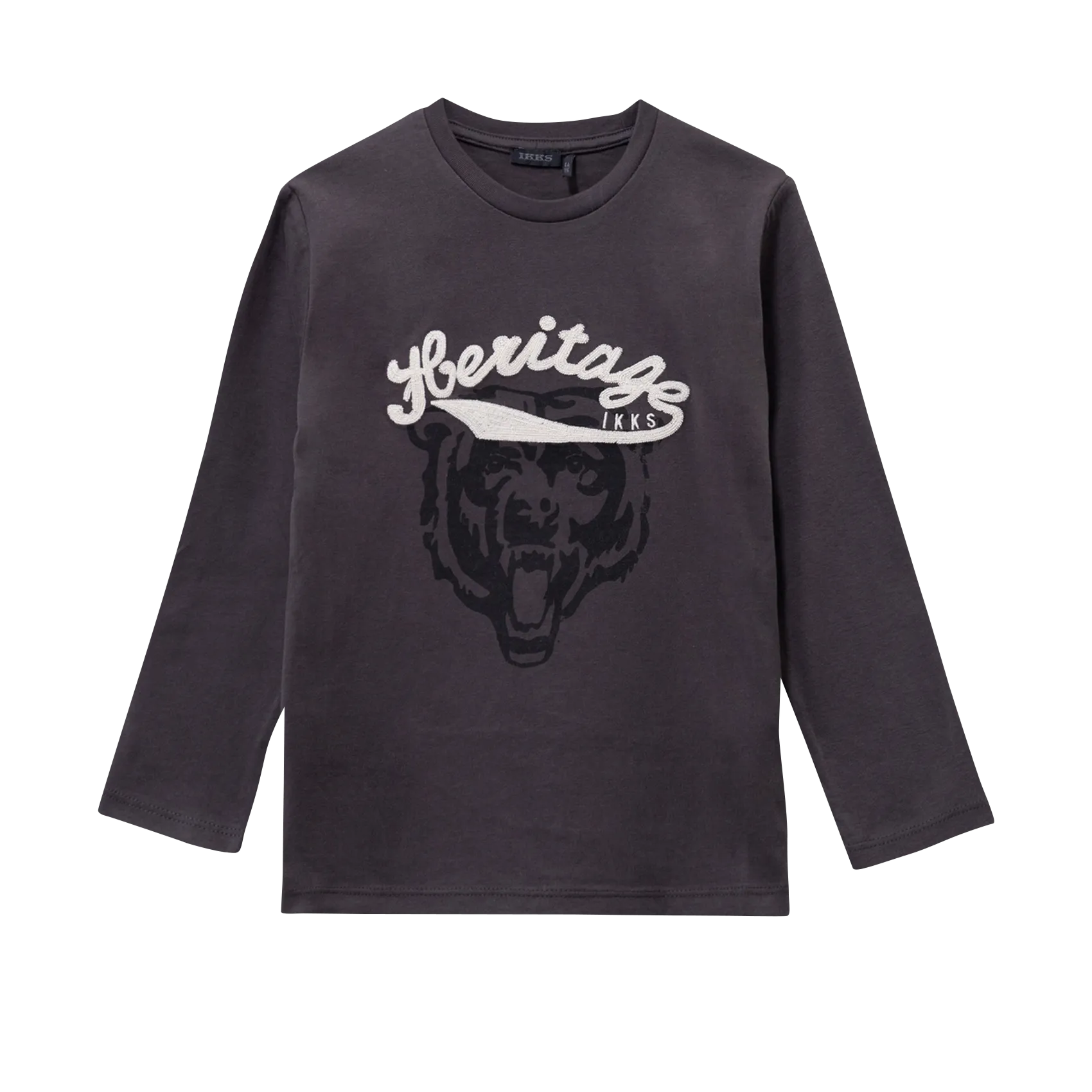 Baumwoll-Pullover mit Rundhalsausschnitt Grau