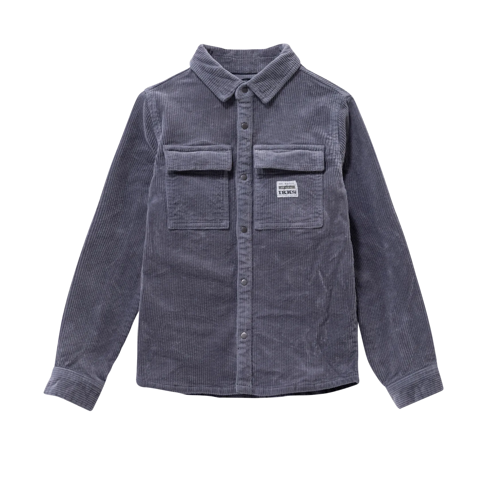 Hemdjacke aus Baumwoll-Mix mit klassischem Kragen Blau